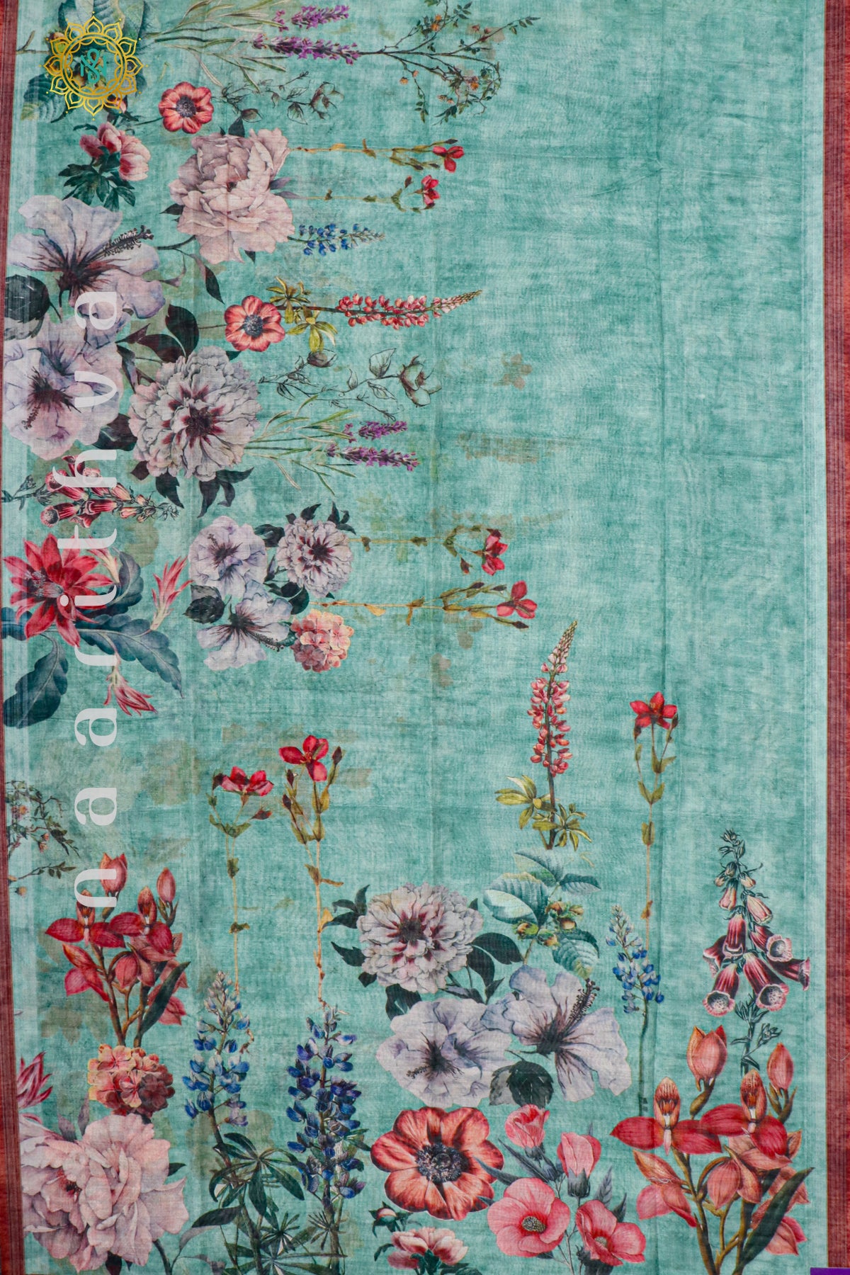 GREEN WITH BROWN - LINEN BY COTTON