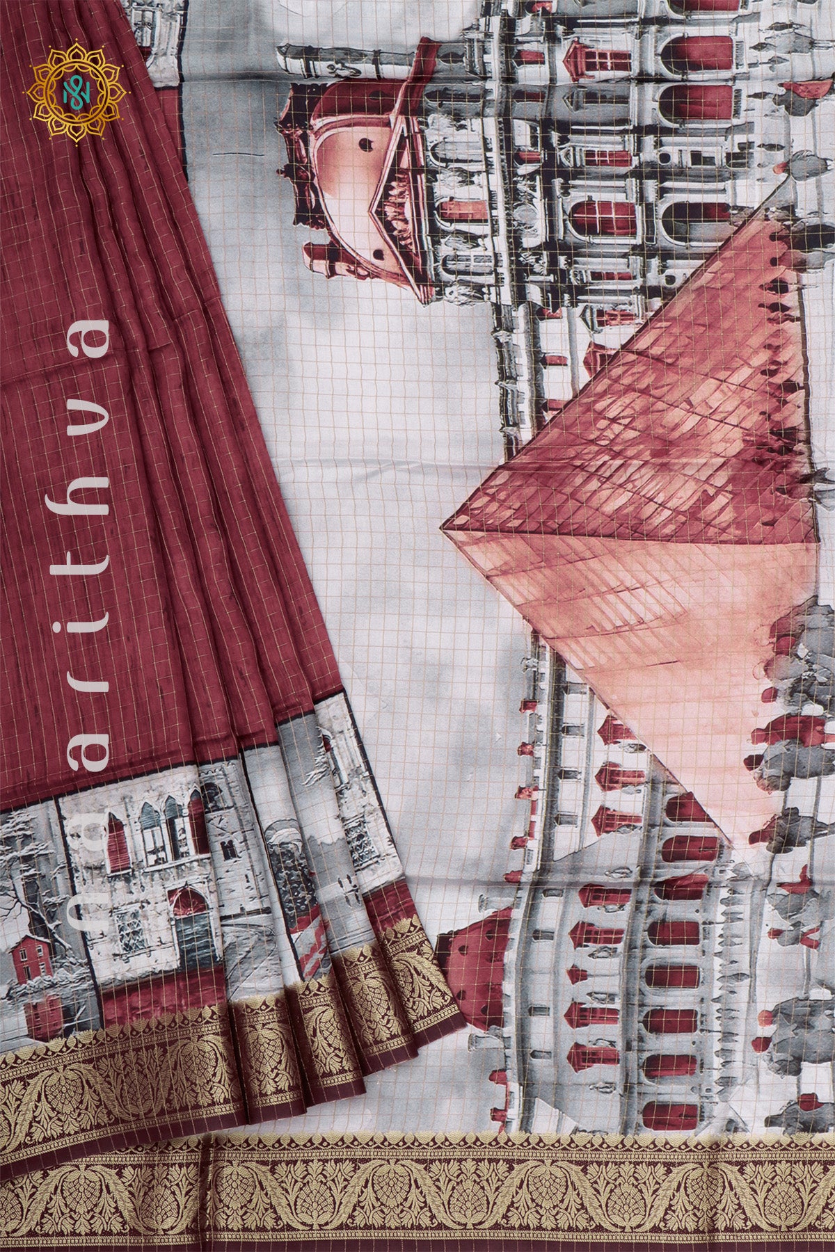 MAROON - SEMI CREPE