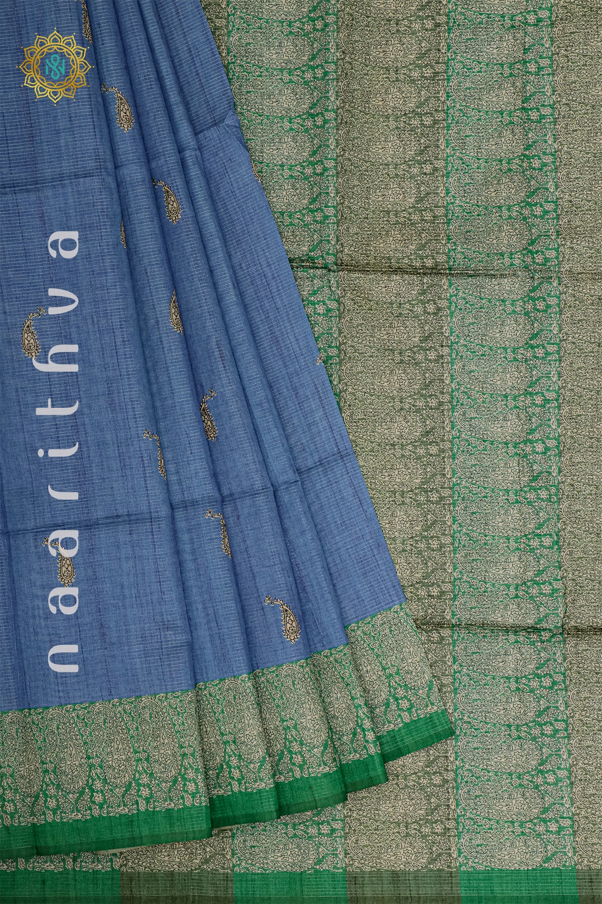 BLUE WITH GREEN - SEMI TUSSAR