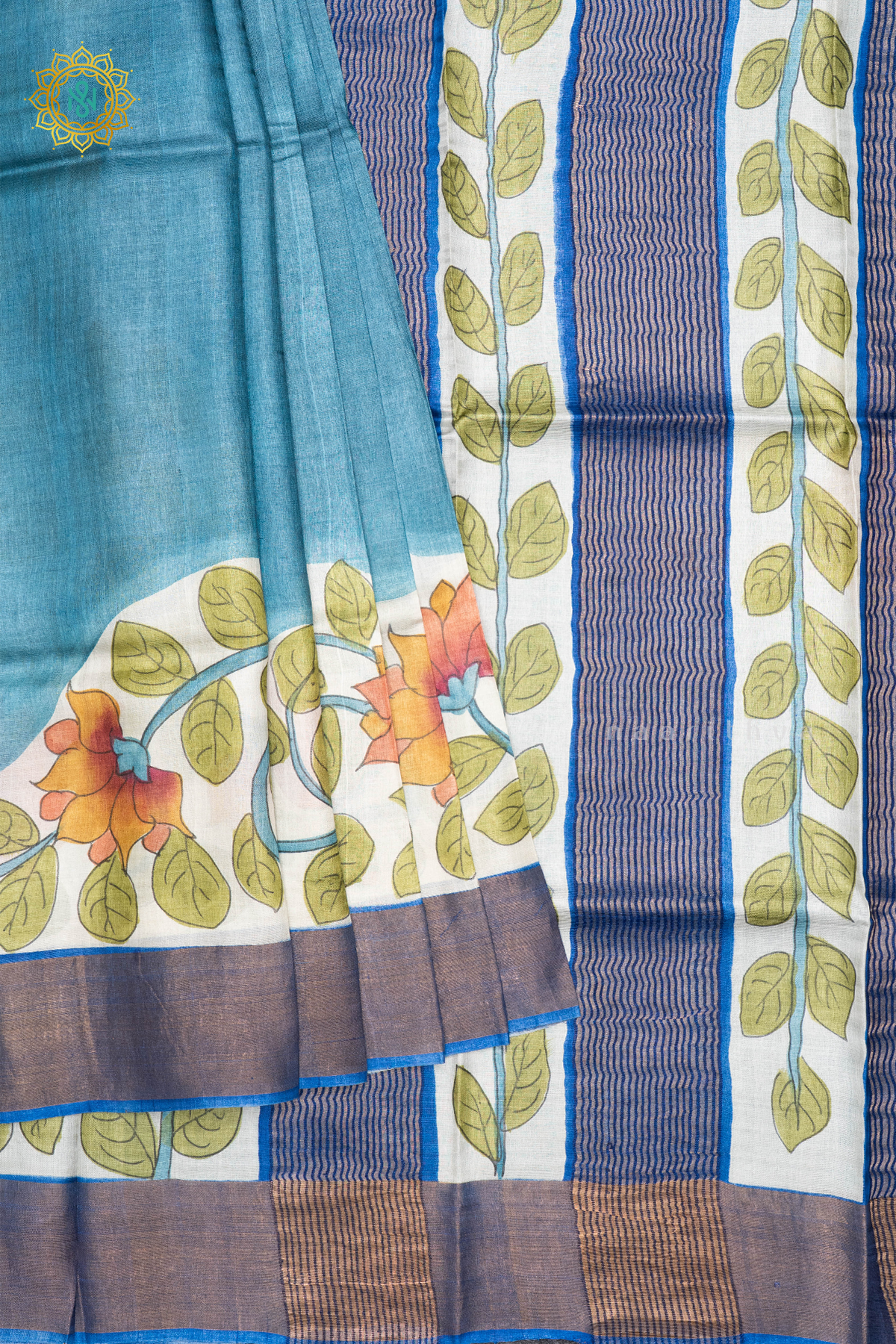BLUE - PURE TUSSAR SILK
