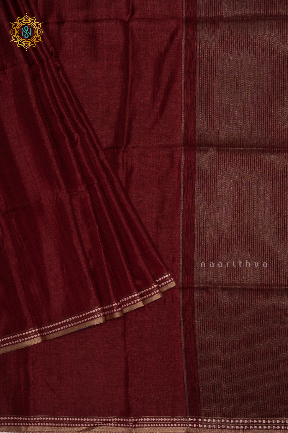 Red - Semi Tussar Silk Saree Allover Plain Body with Thread Woven Border, Pallu and Blouse