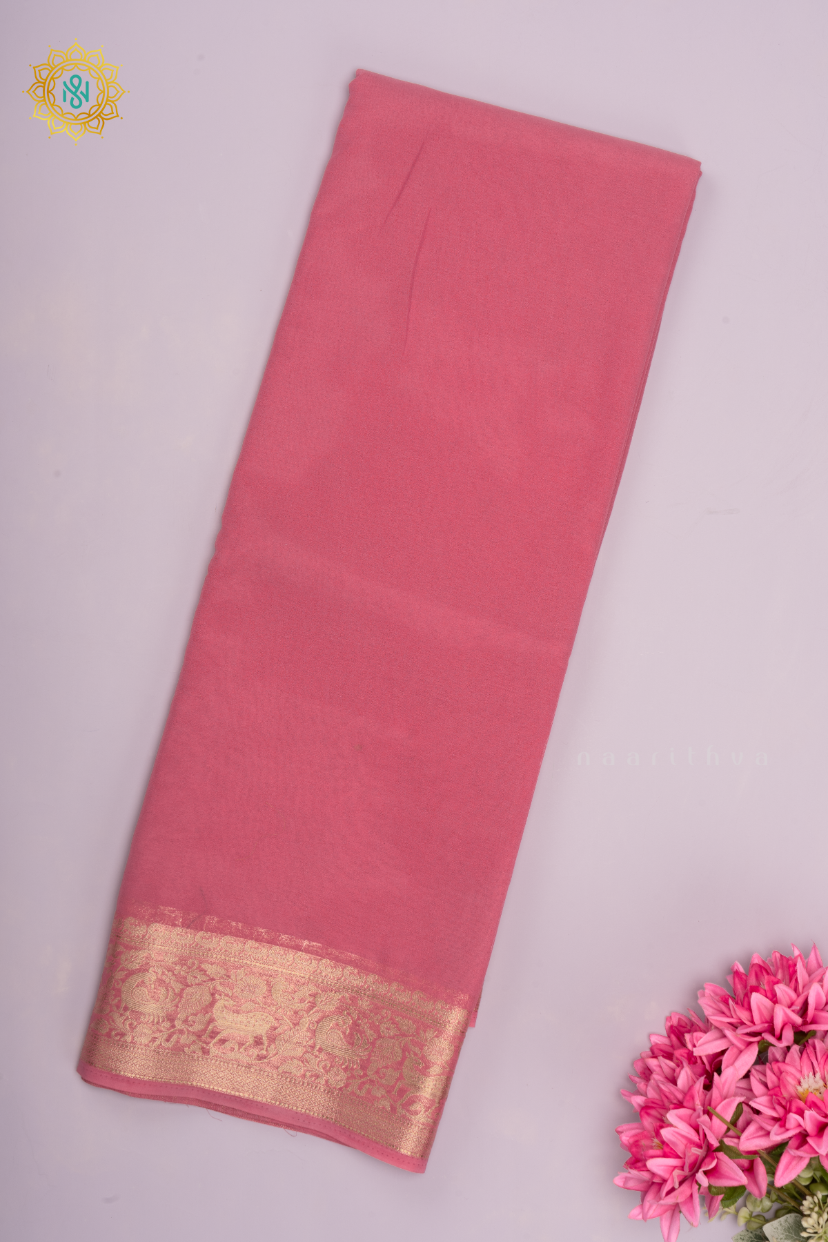 PEACHISH PINK - SEMI GEORGETTE