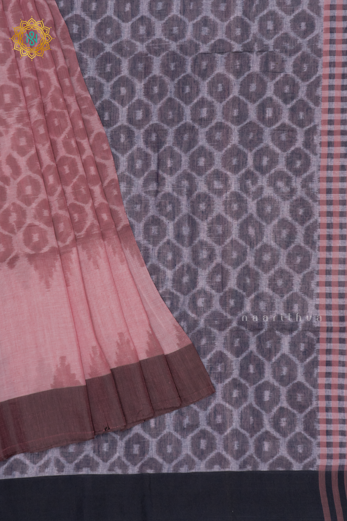 LIGHT PINK WITH BLACK - MUL COTTON