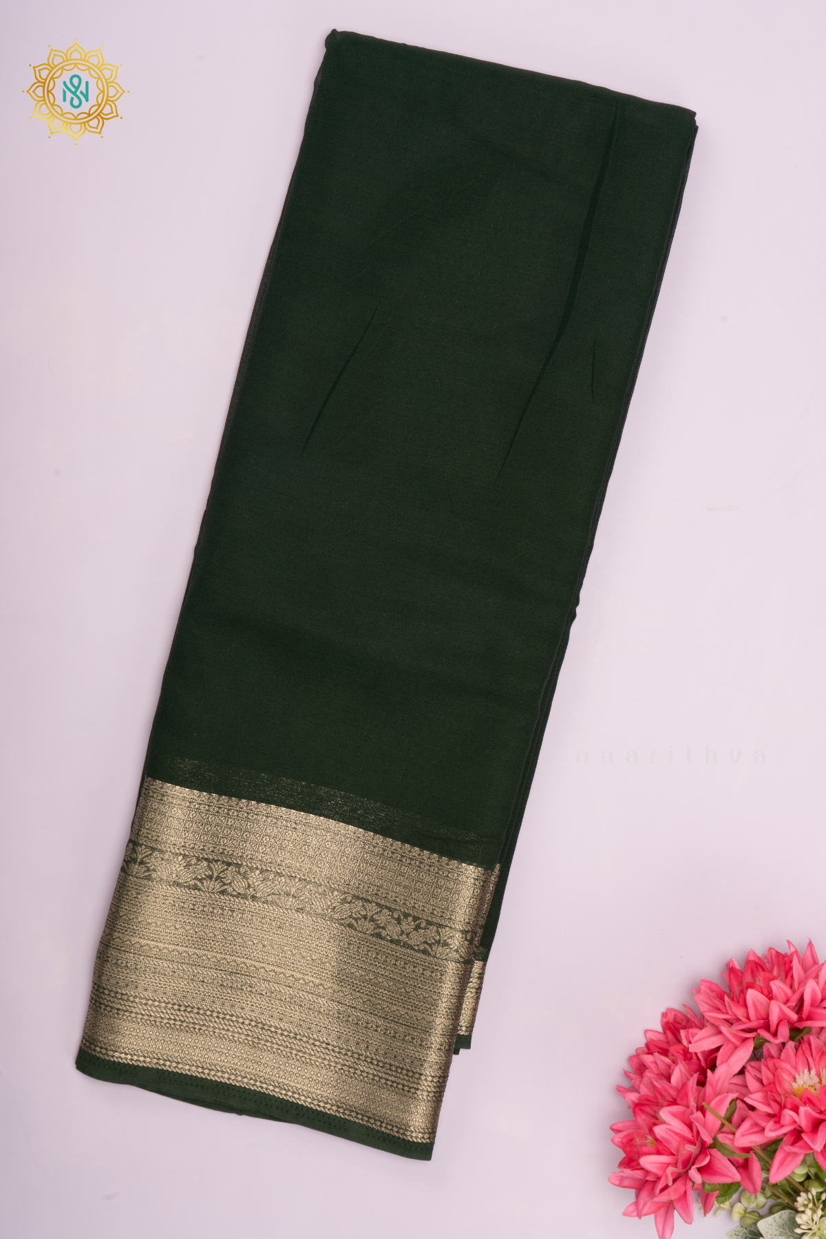 BOTTLE GREEN - SEMI GEORGETTE