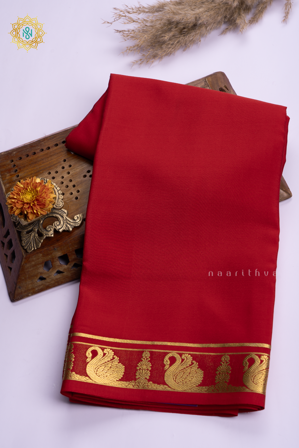 RED - PURE MYSORE CREPE SILK