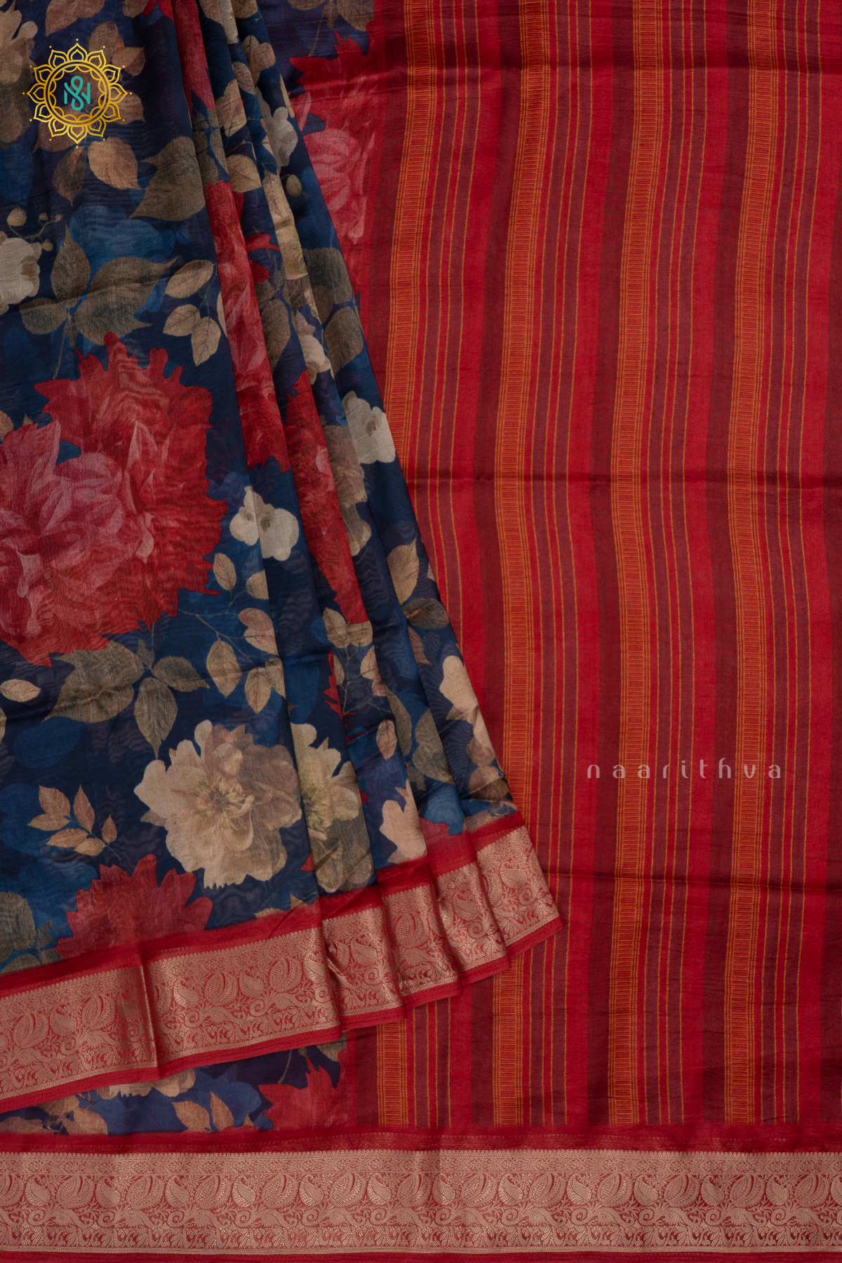 BLUE WITH RED - SOFT TUSSAR