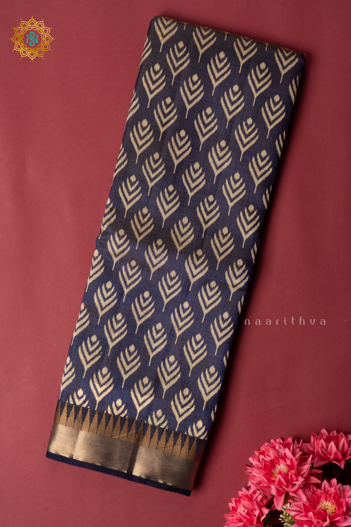 NAVY BLUE - SEMI TUSSAR SILK