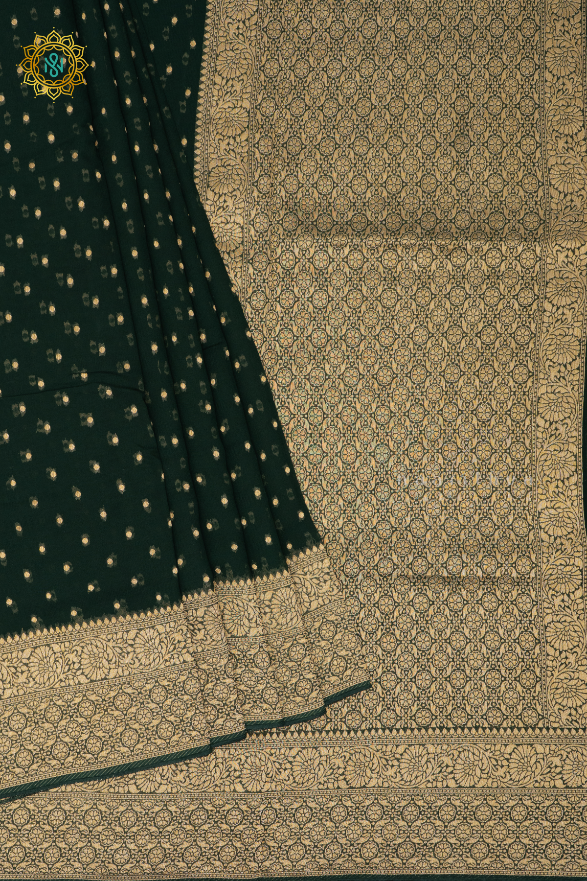 BOTTLE GREEN - SEMI GEORGETTE