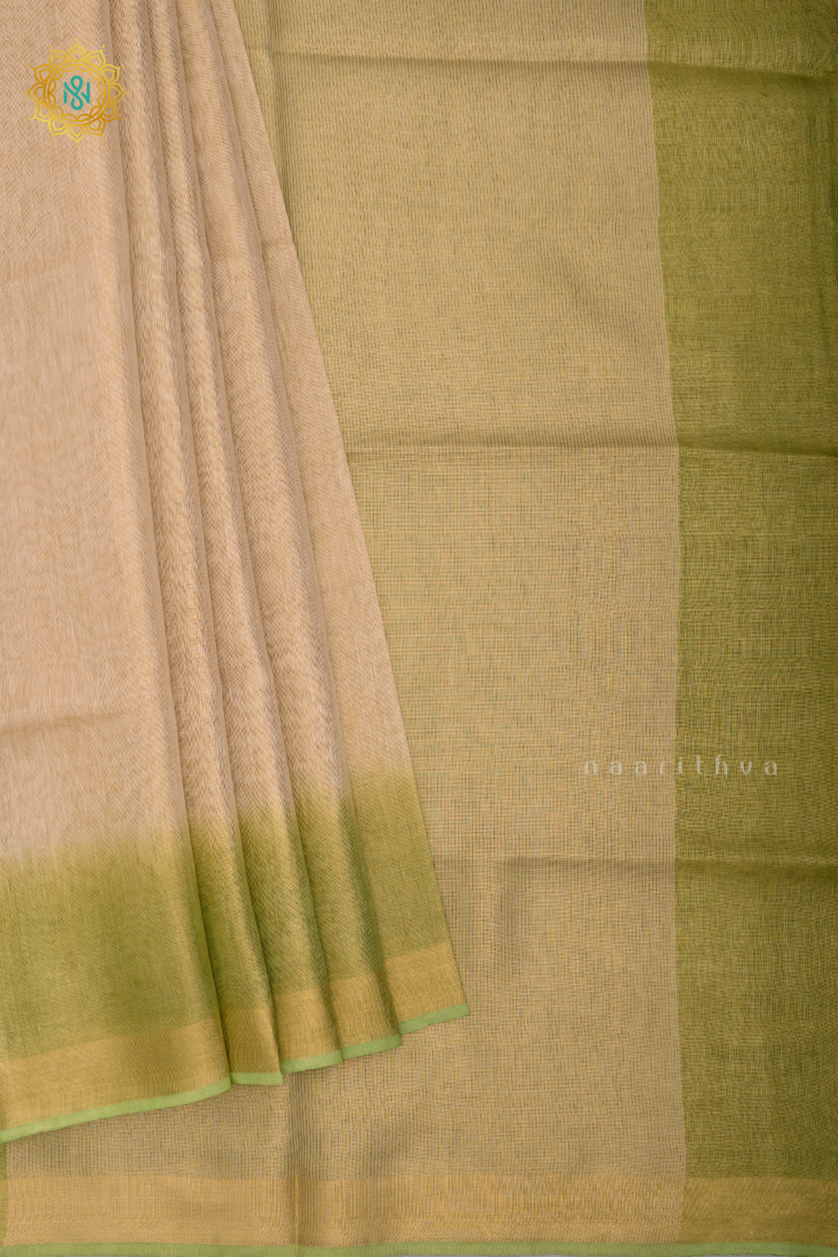 OFF WHITE WITH LIGHt GREEN - LINEN TISSUE