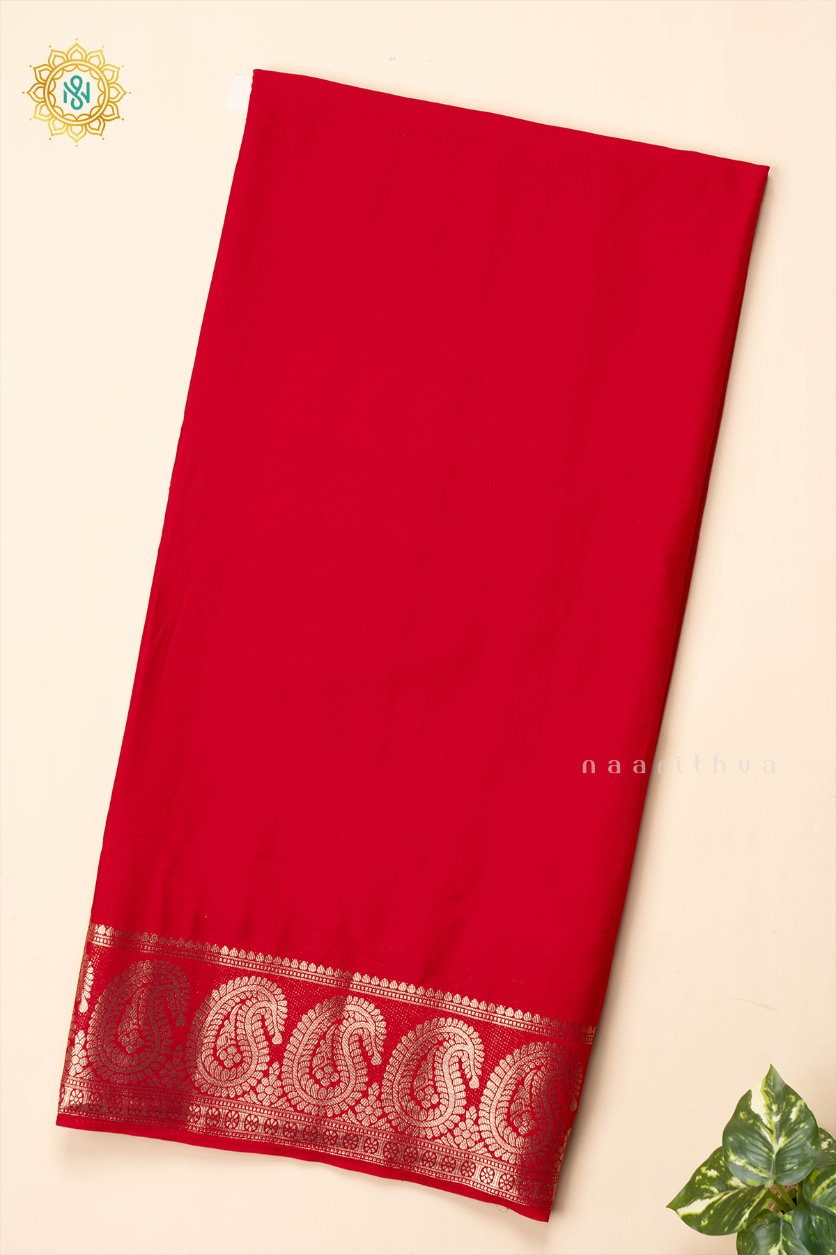 RED - SEMI MYSORE CREPE SILK