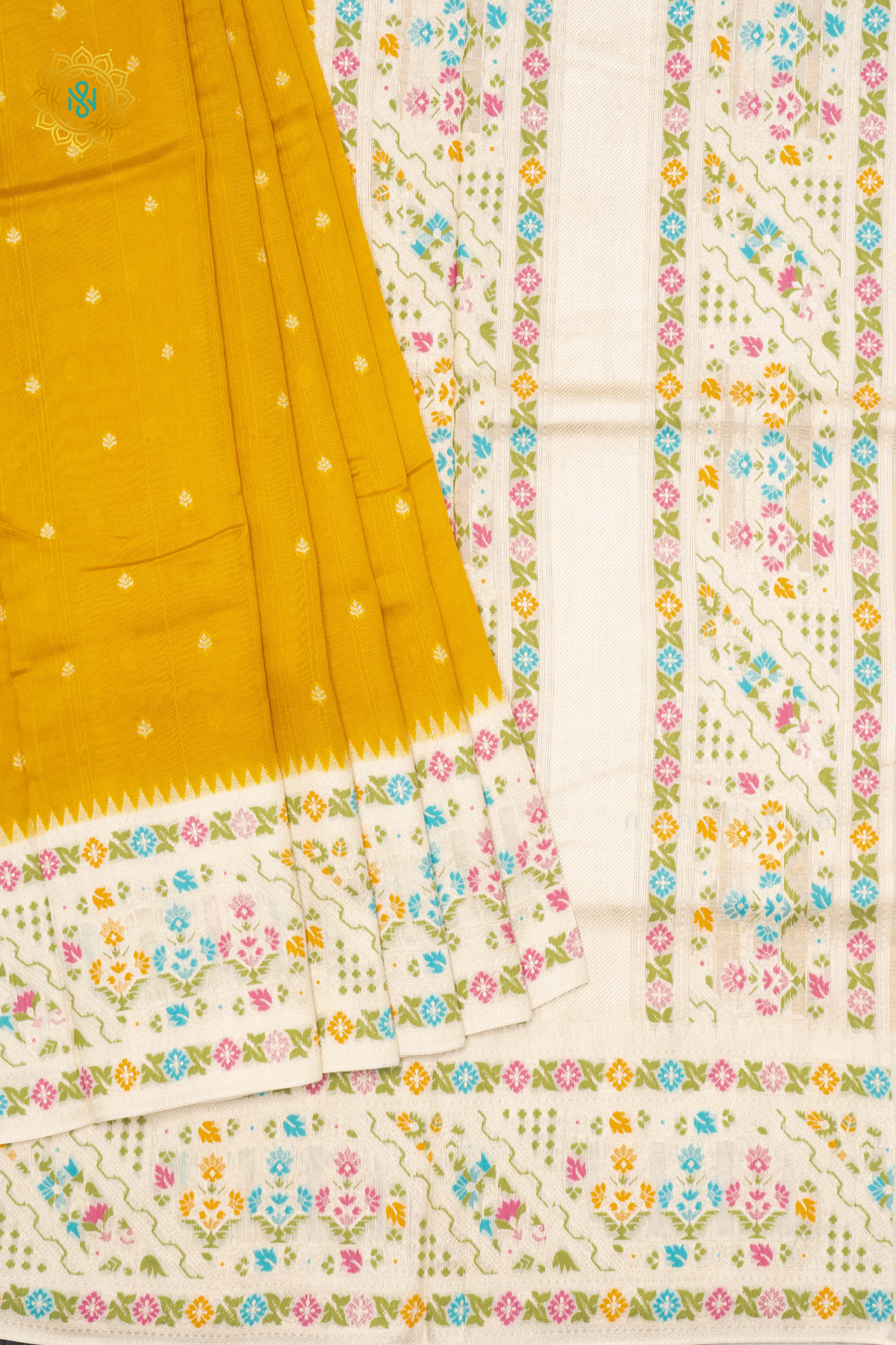 YELLOW WITH WHITE - SEMI TUSSAR