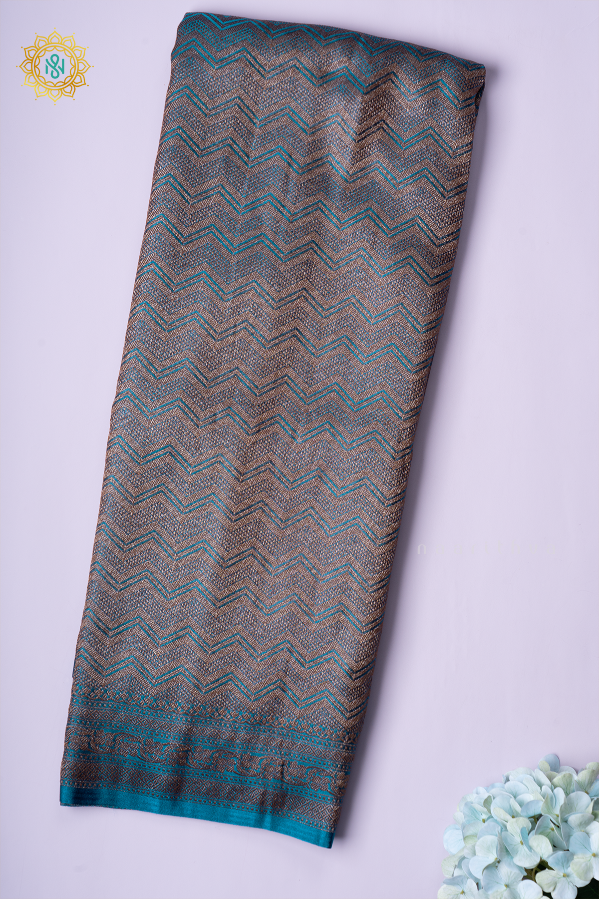 TEAL BLUE - SATIN BANARASI