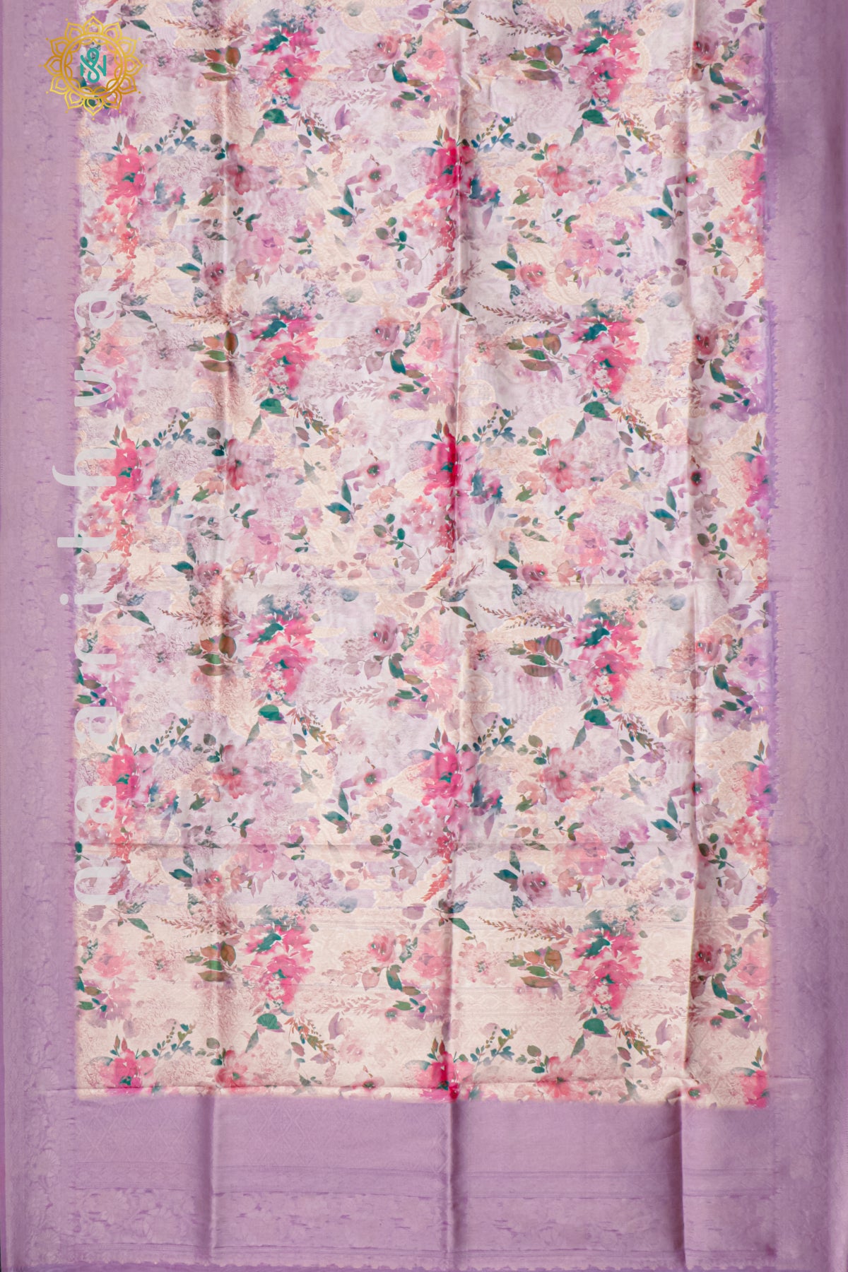 LIGHT PINK WITH LAVENDER - CHANDERI SILK COTTON