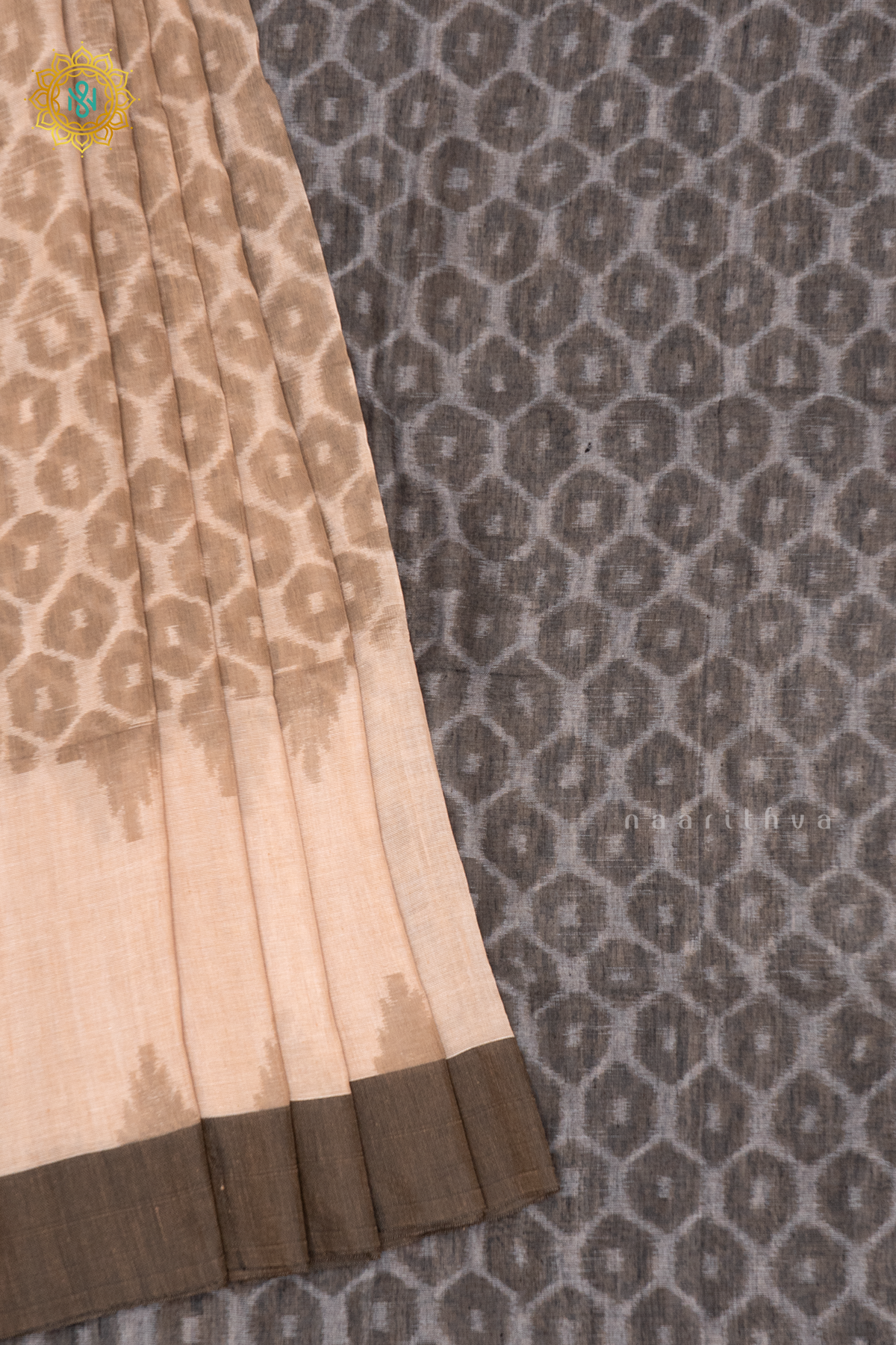 BEIGE WITH BLACK - MUL COTTON