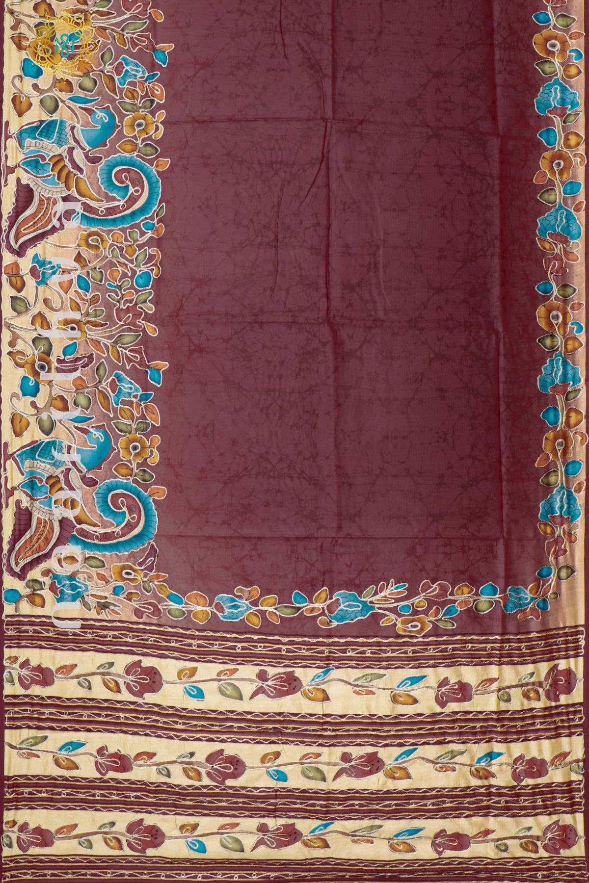 MAROON - SEMI TUSSAR SILK