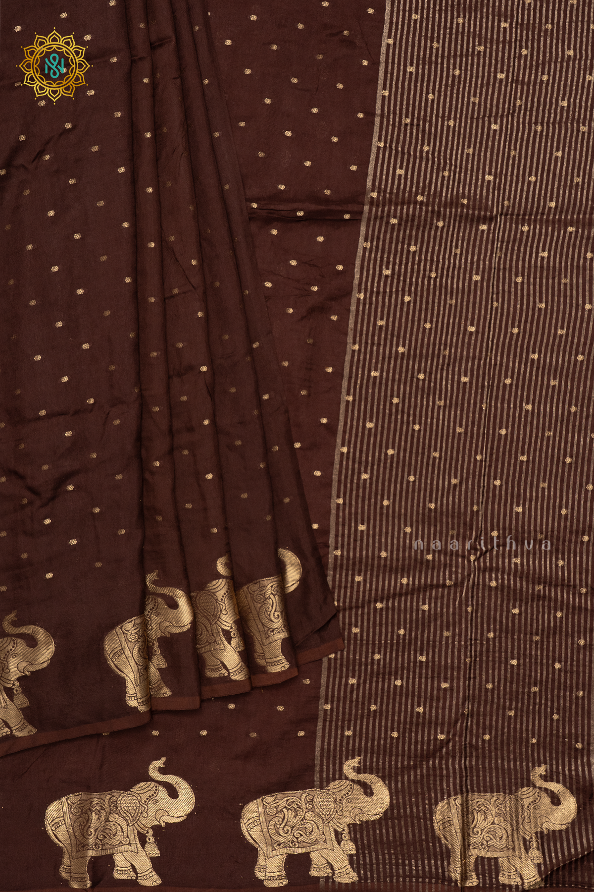 BROWN WITH RED - DOLA SILK