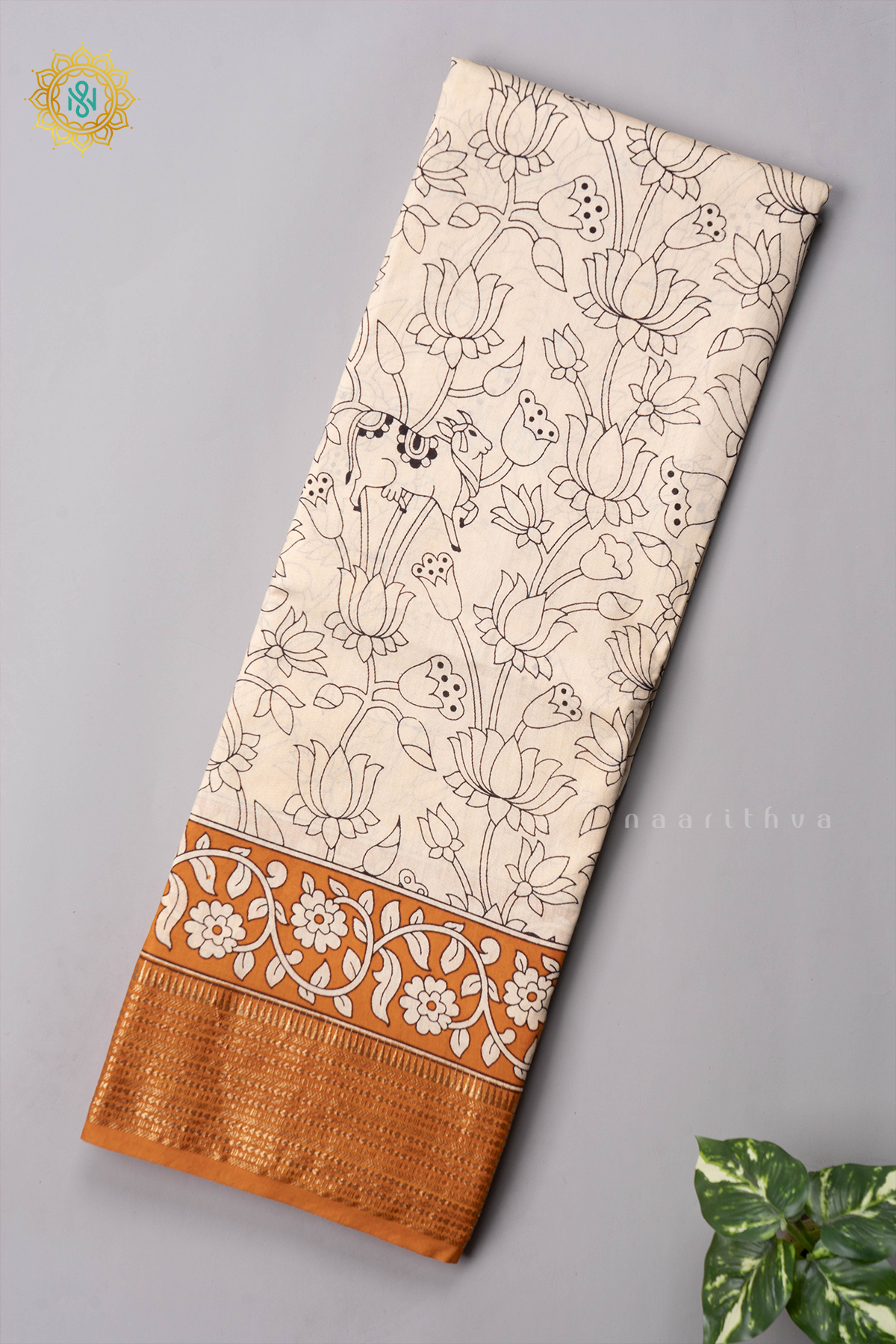 WHITE WITH YELLOW - VISCOSE COTTON
