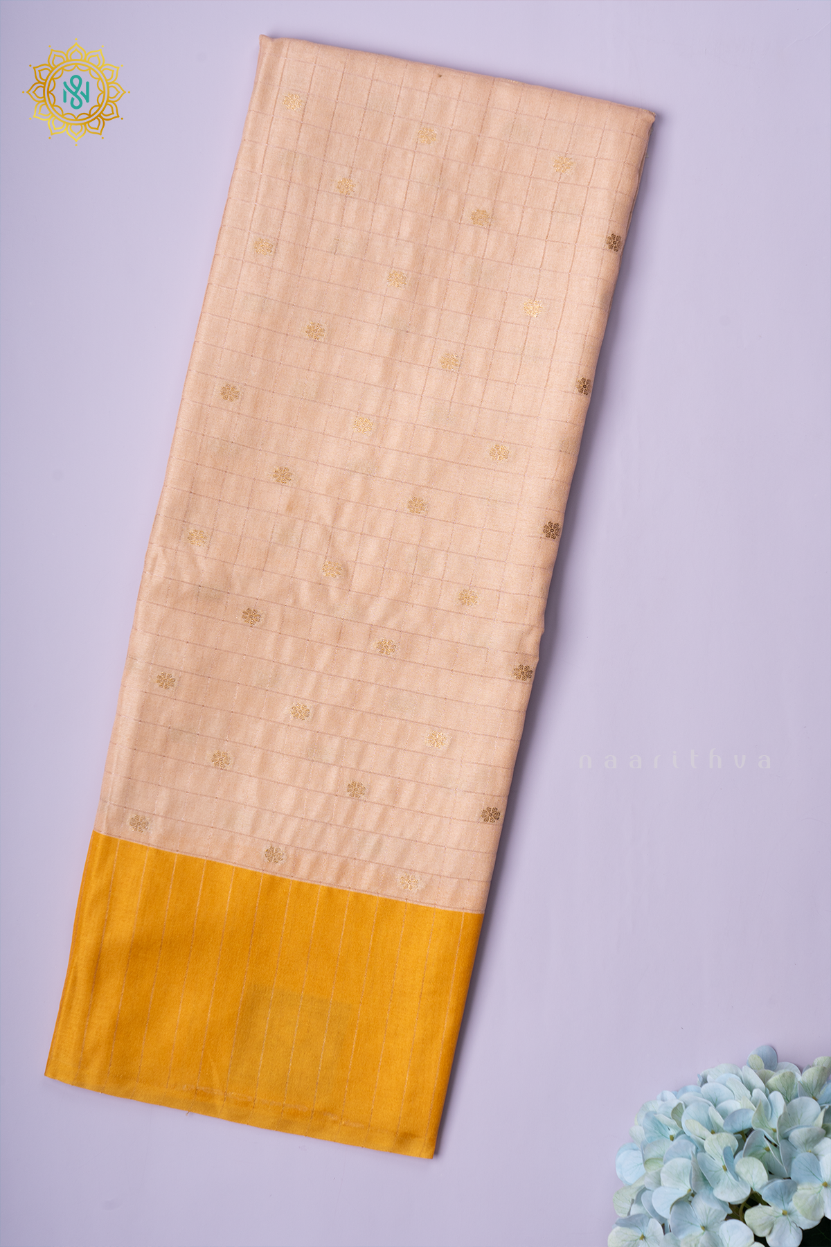 BEIGE WITH YELLOW - SEMI TUSSAR