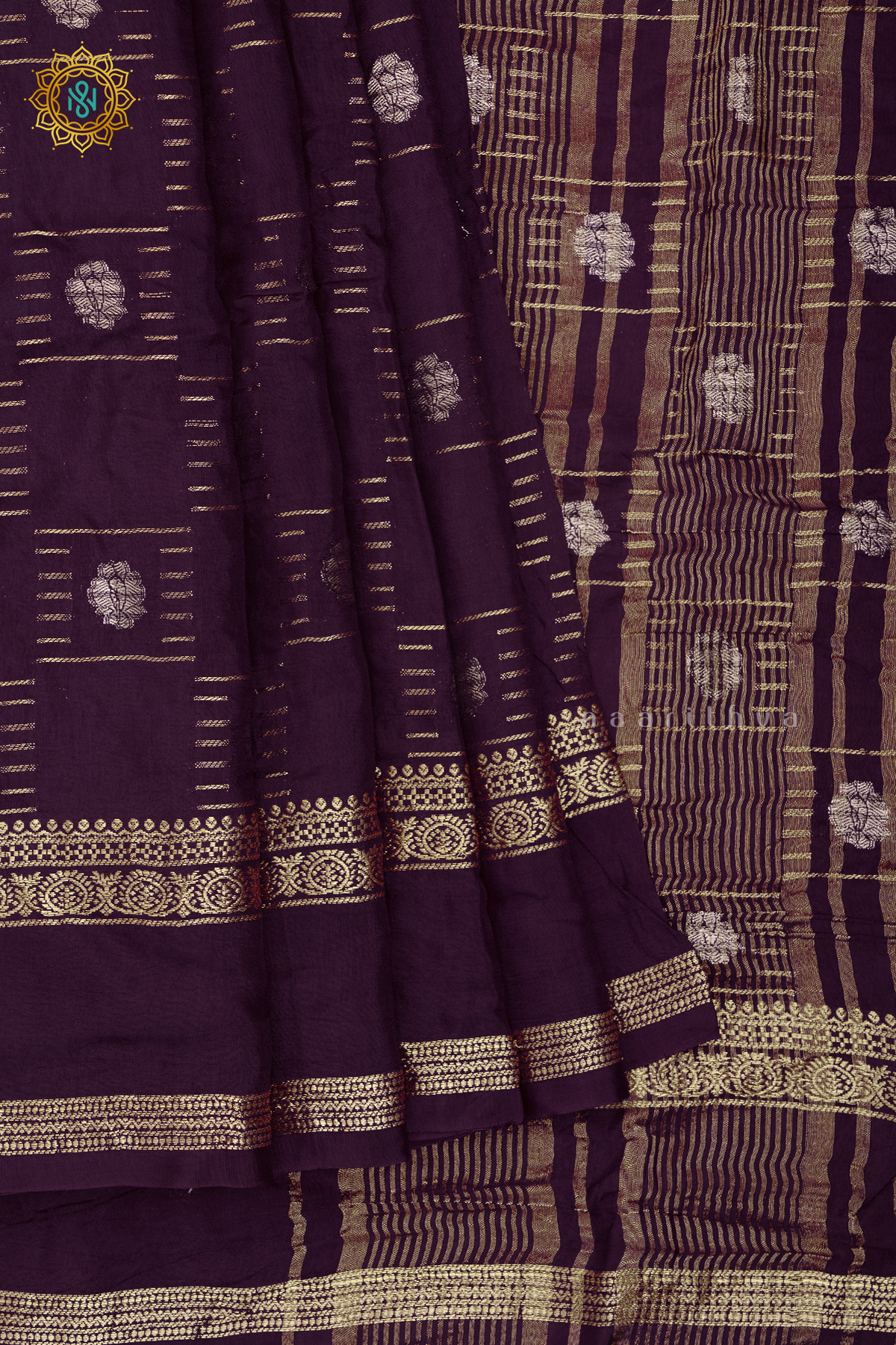 DEEP WINE WITH YELLOW - DOLA SILK