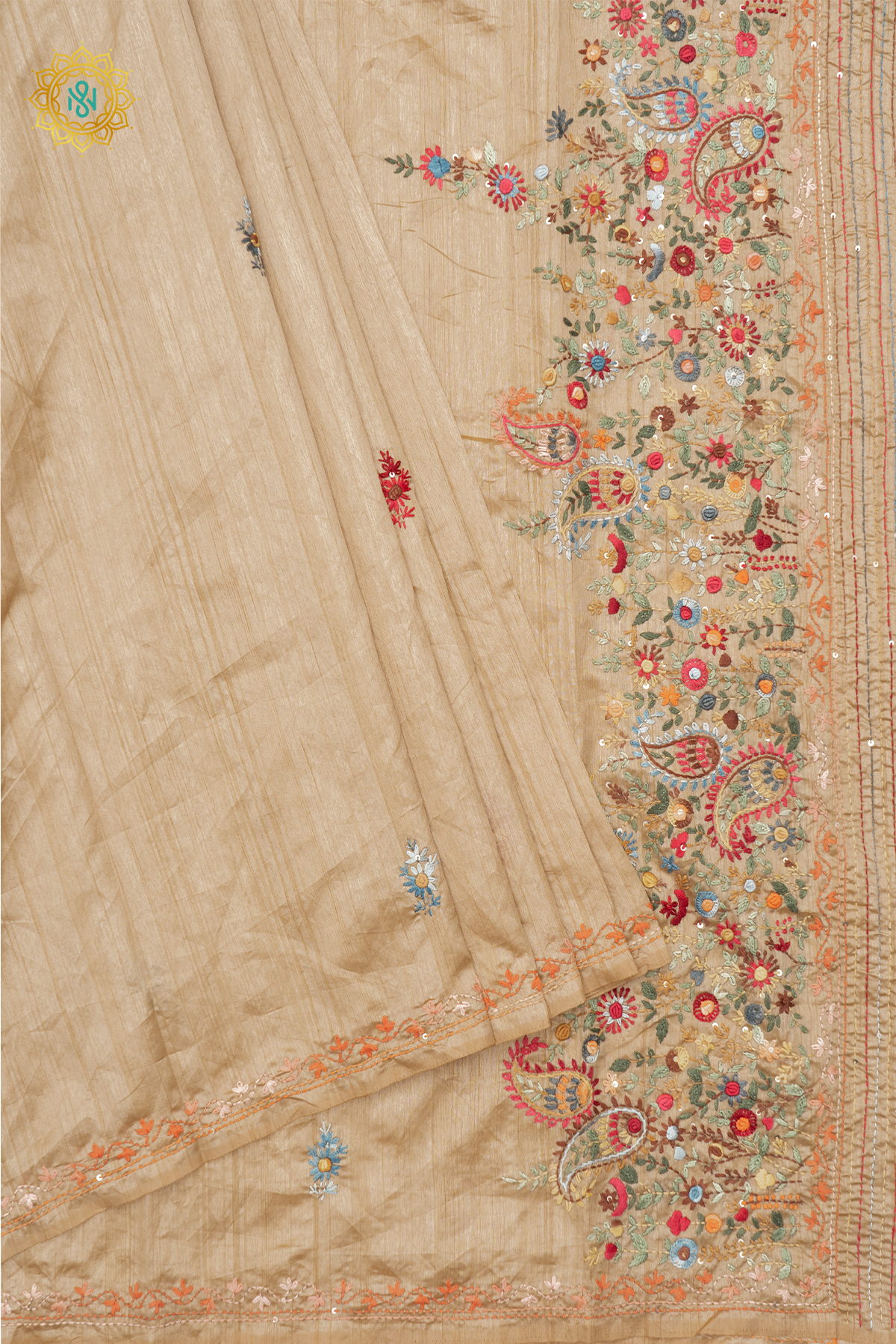 BEIGE - SEMI TUSSAR SILK