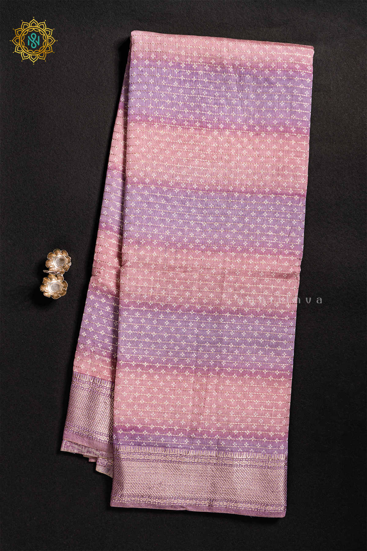 LIGHT PINK WITH LAVENDER - BUTTER CREPE