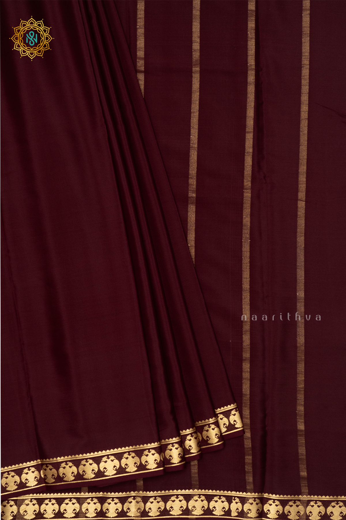 BROWN - PURE MYSORE CREPE SILK