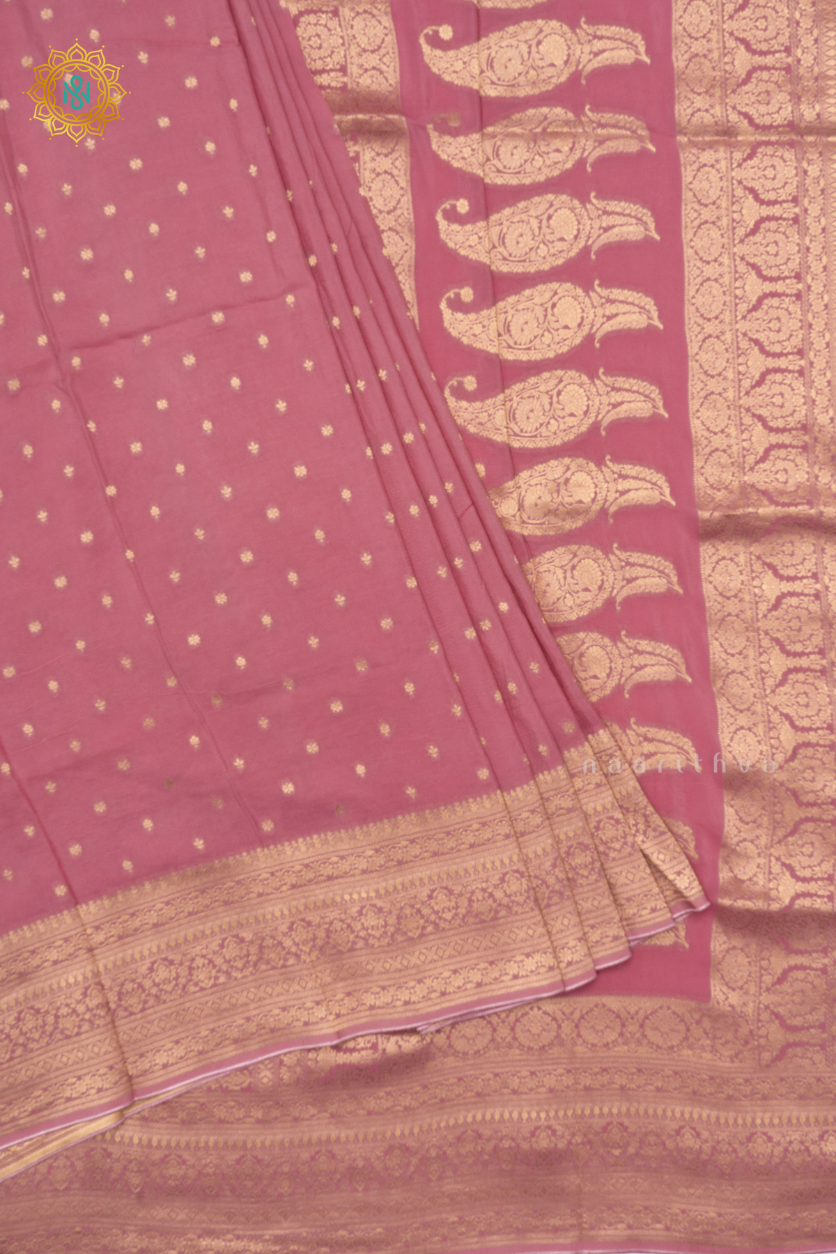 LIGHT PINK - SEMI BANARASI CREPE