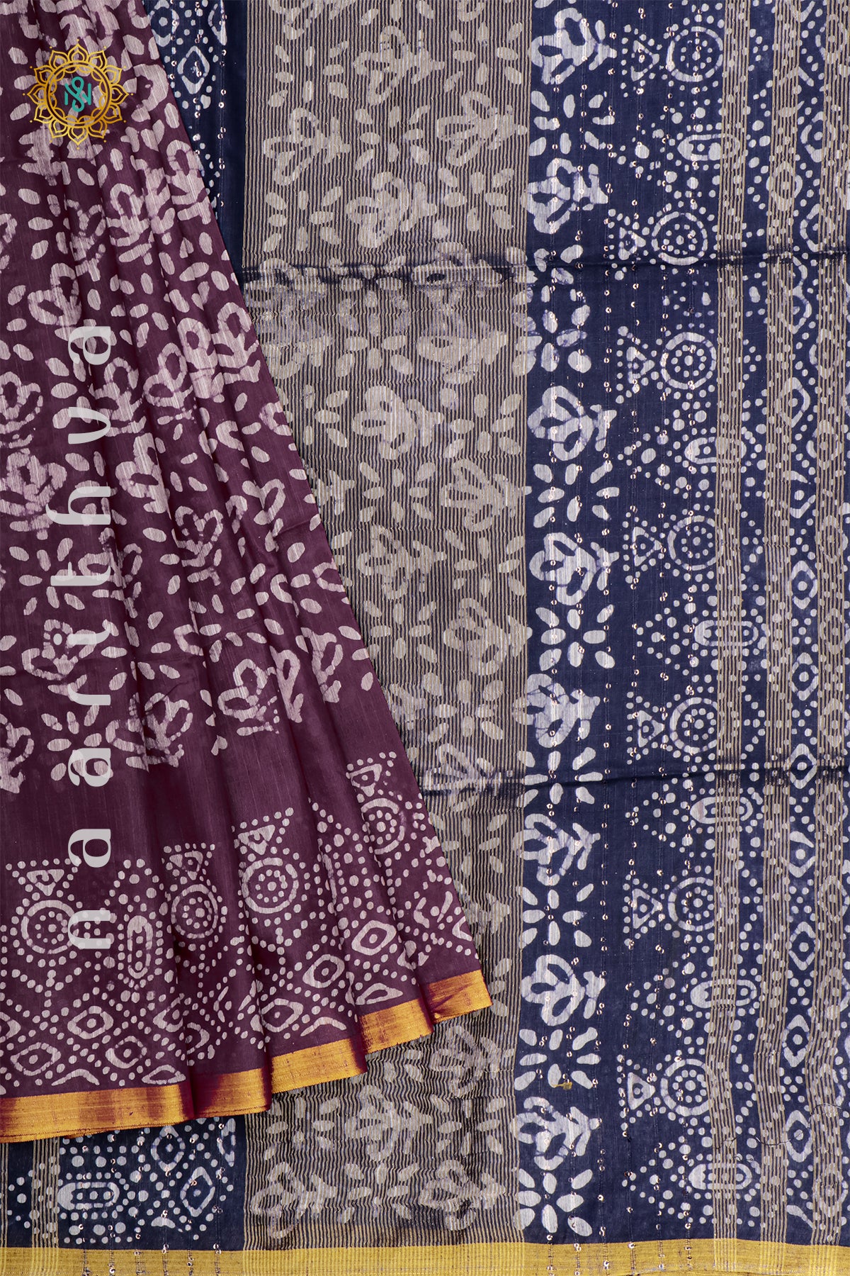 WINE WITH NAVY BLUE - SLUB COTTON