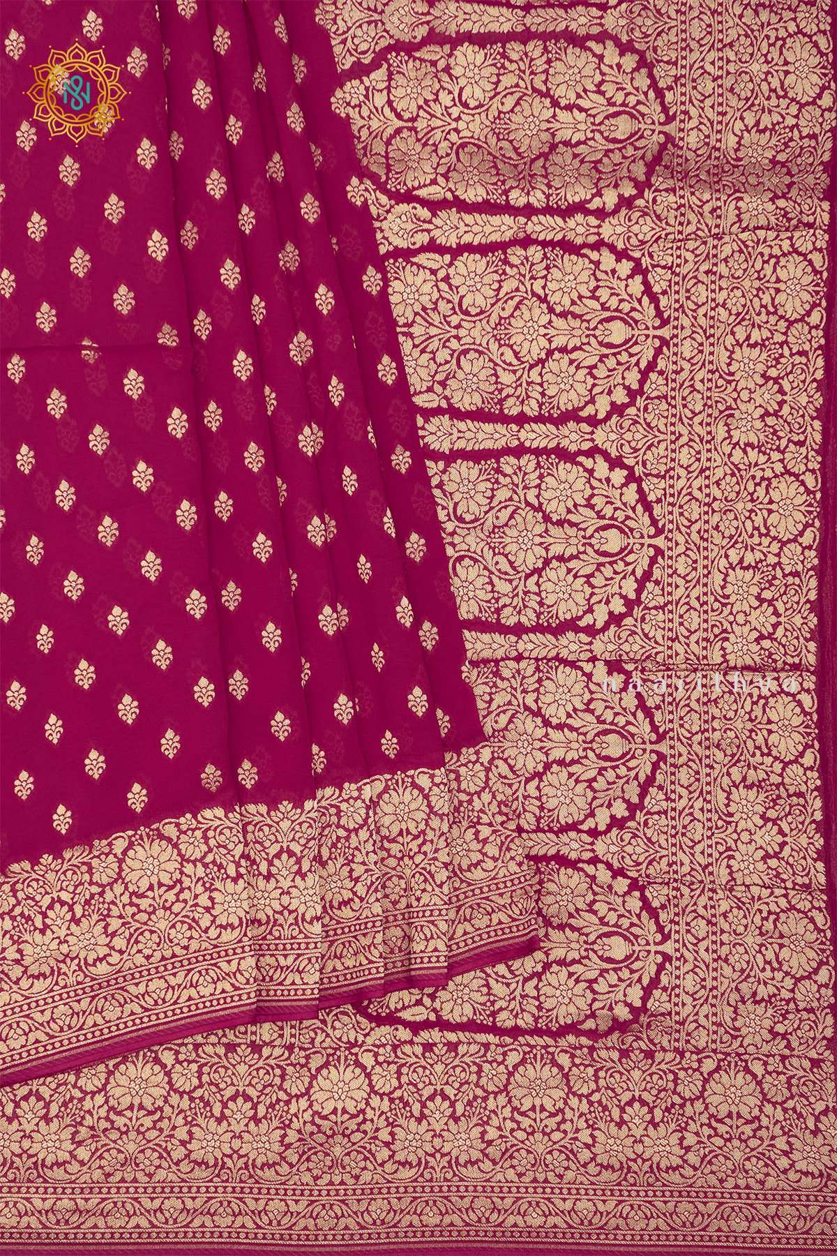 PINK WITH PURPLE - SEMI GEORGETTE