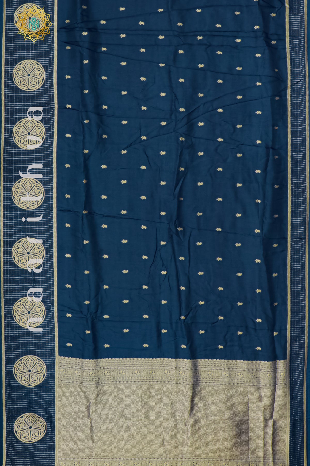 PEACOCK BLUE WITH PINK - DOLA SILK