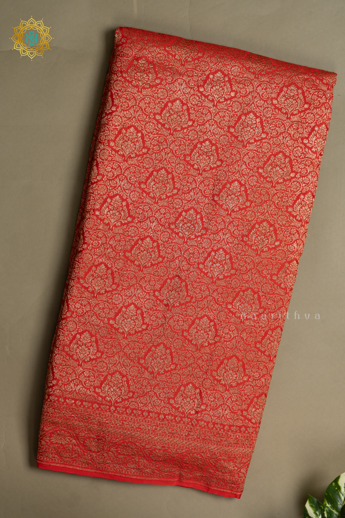 ORANGE - PURE BANARASI CREPE