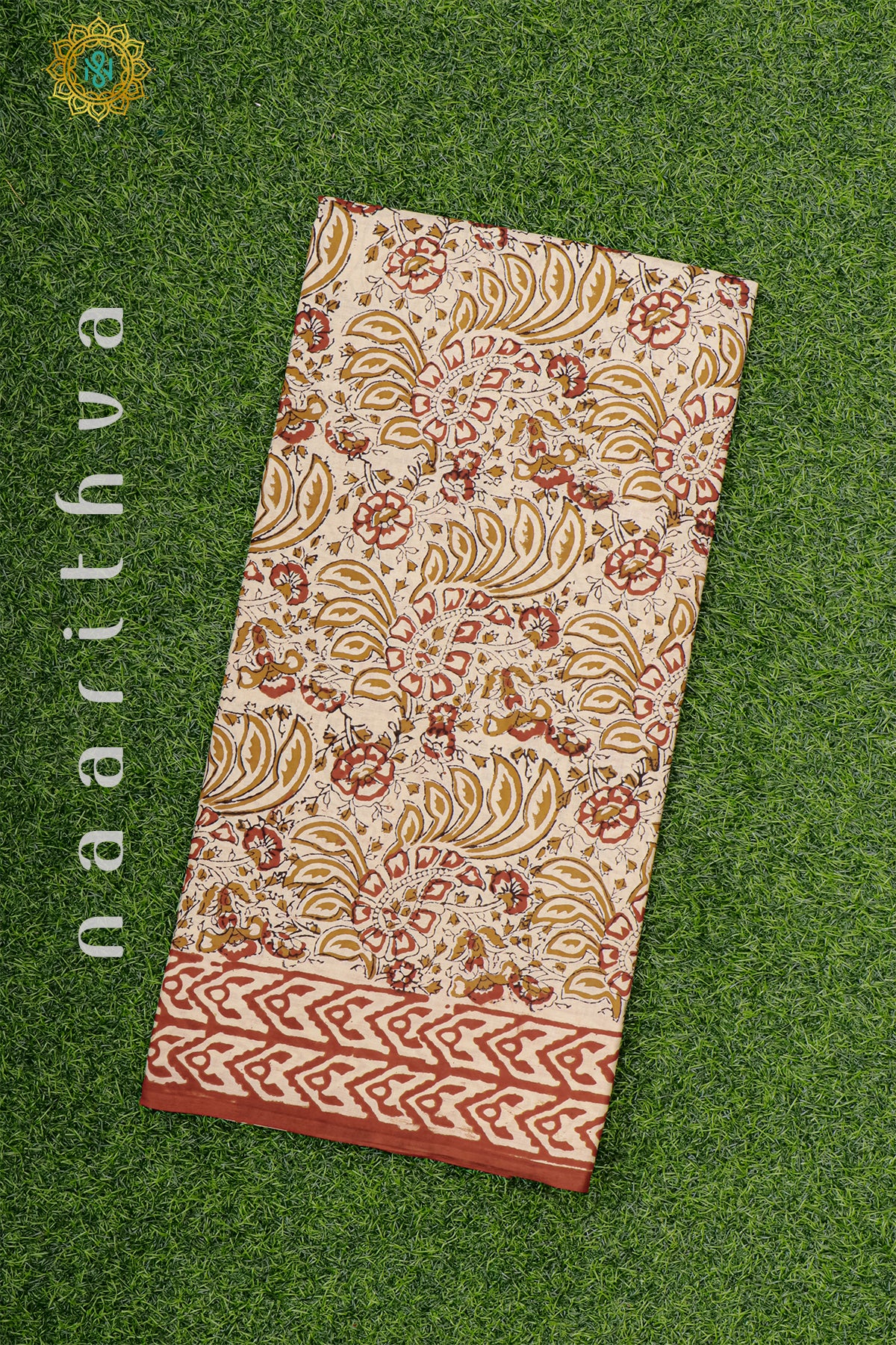 BEIGE WITH RED - MUL COTTON