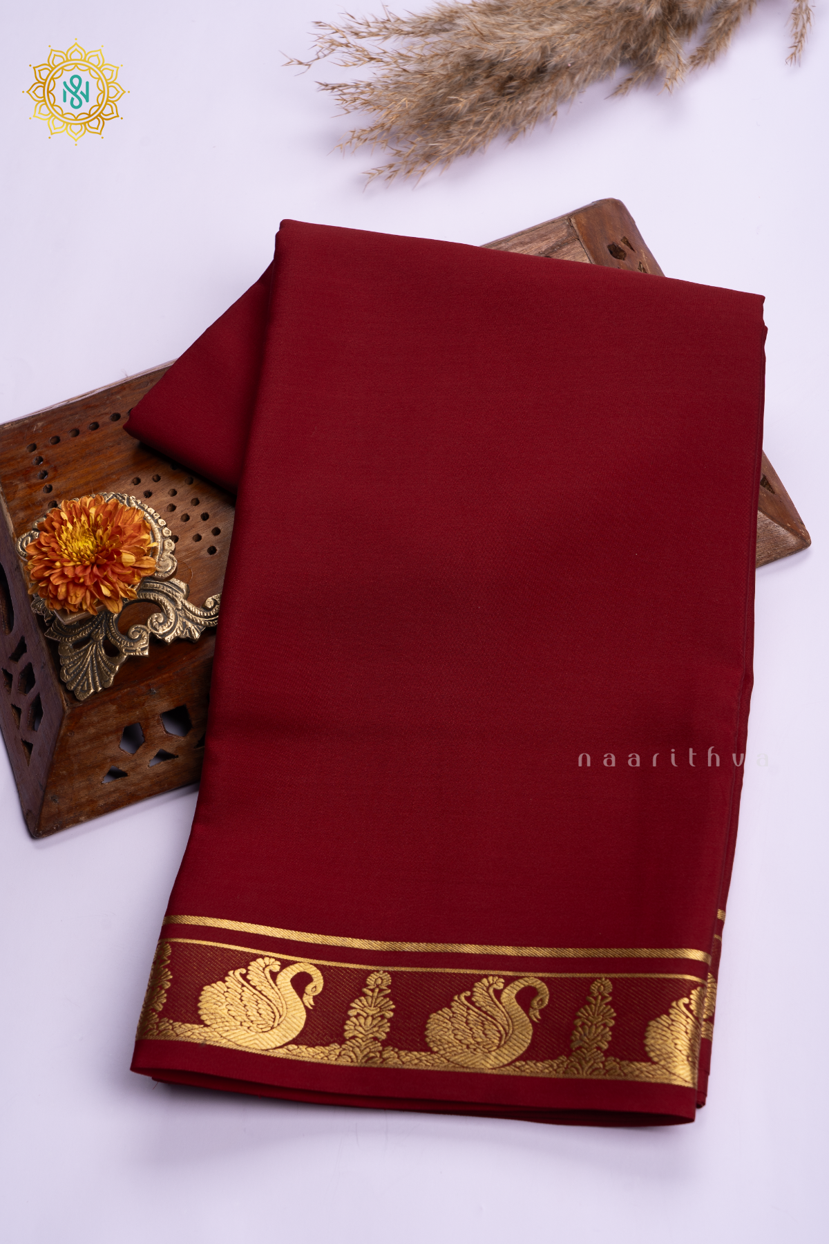 MAROON - PURE MYSORE CREPE SILK
