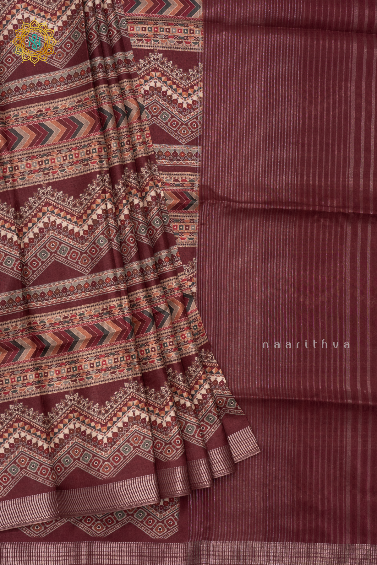 BROWN - SEMI TUSSAR SILK