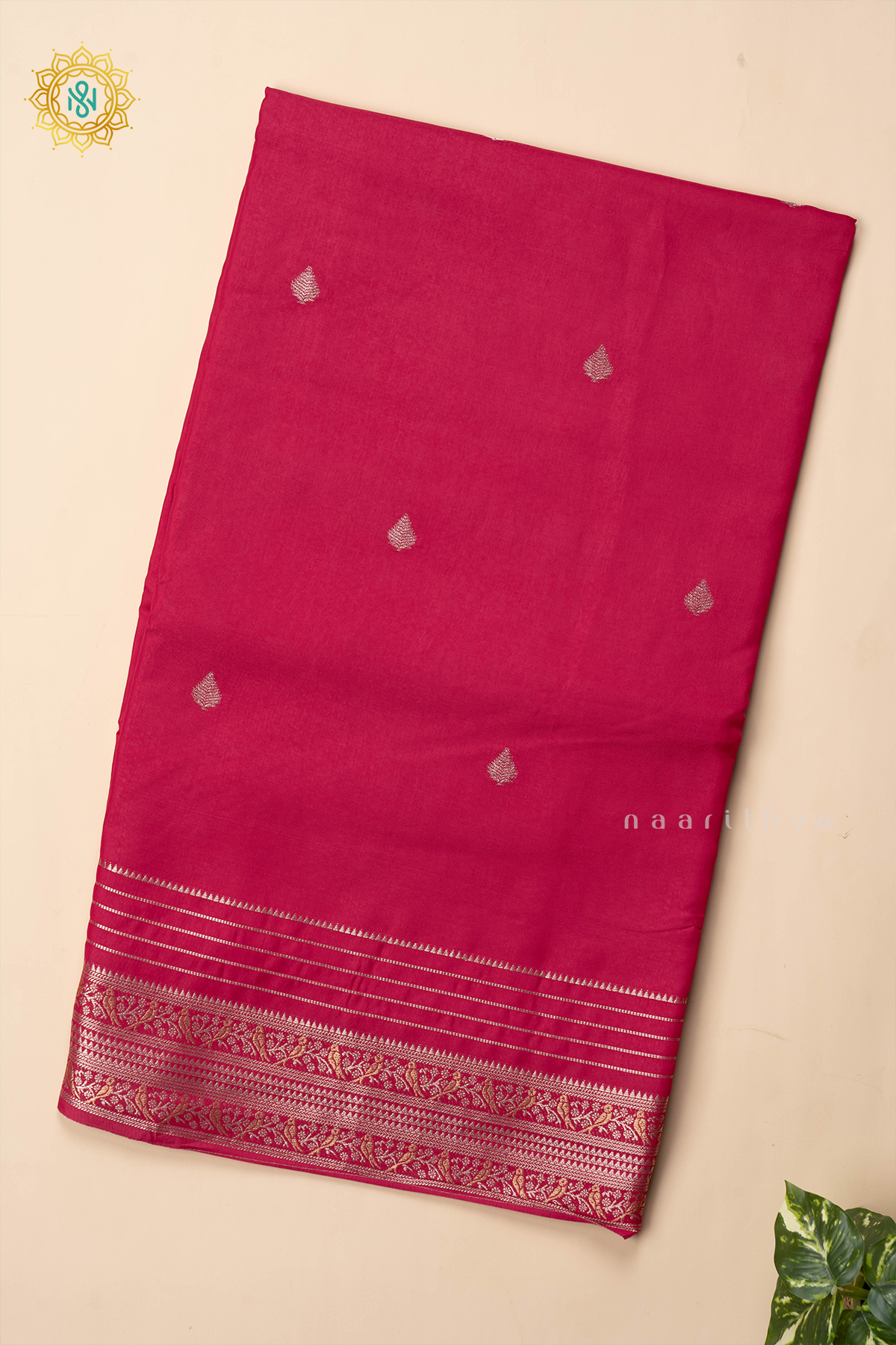 PINK WITH WINE - SEMI CREPE SILK