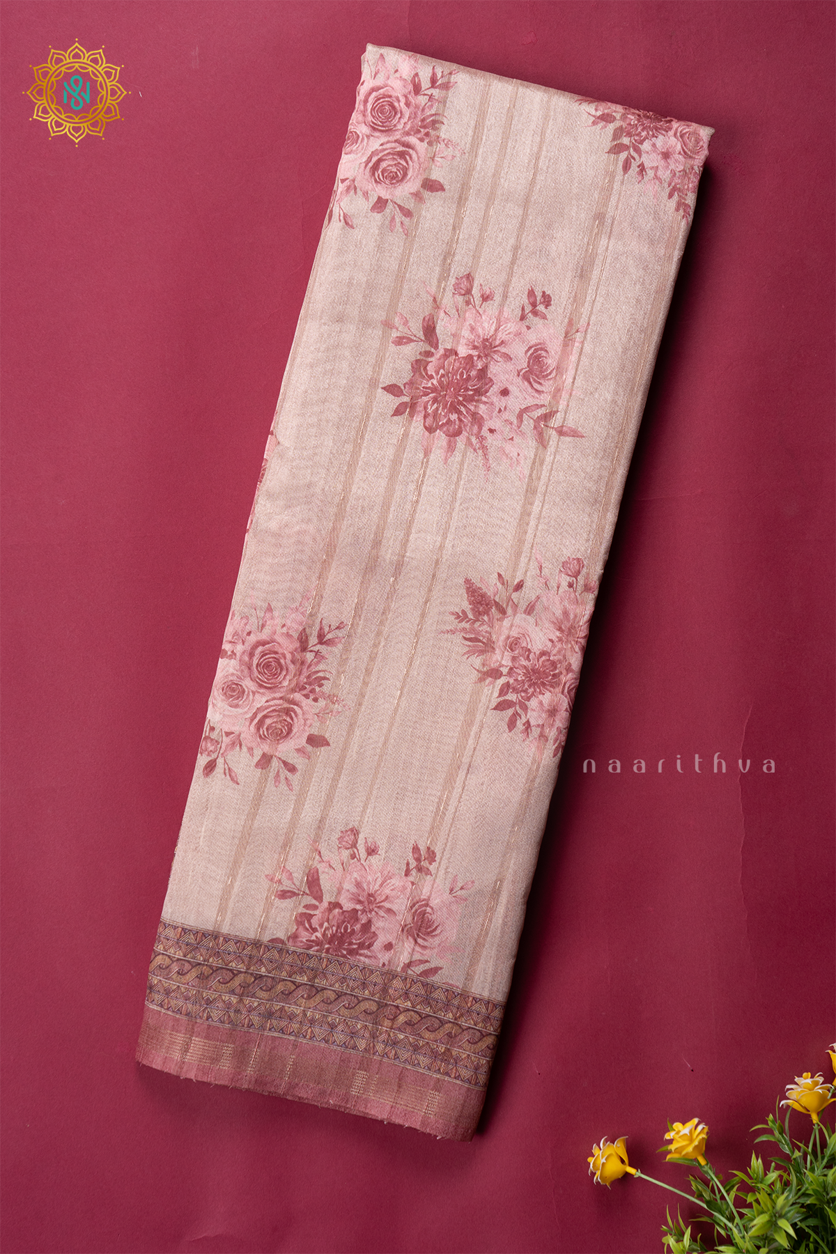 BEIGE WITH PEACH - SEMI TUSSAR