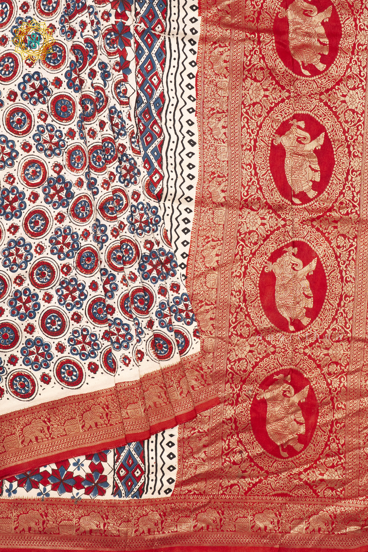 WHITE WITH RED - DOLA SILK