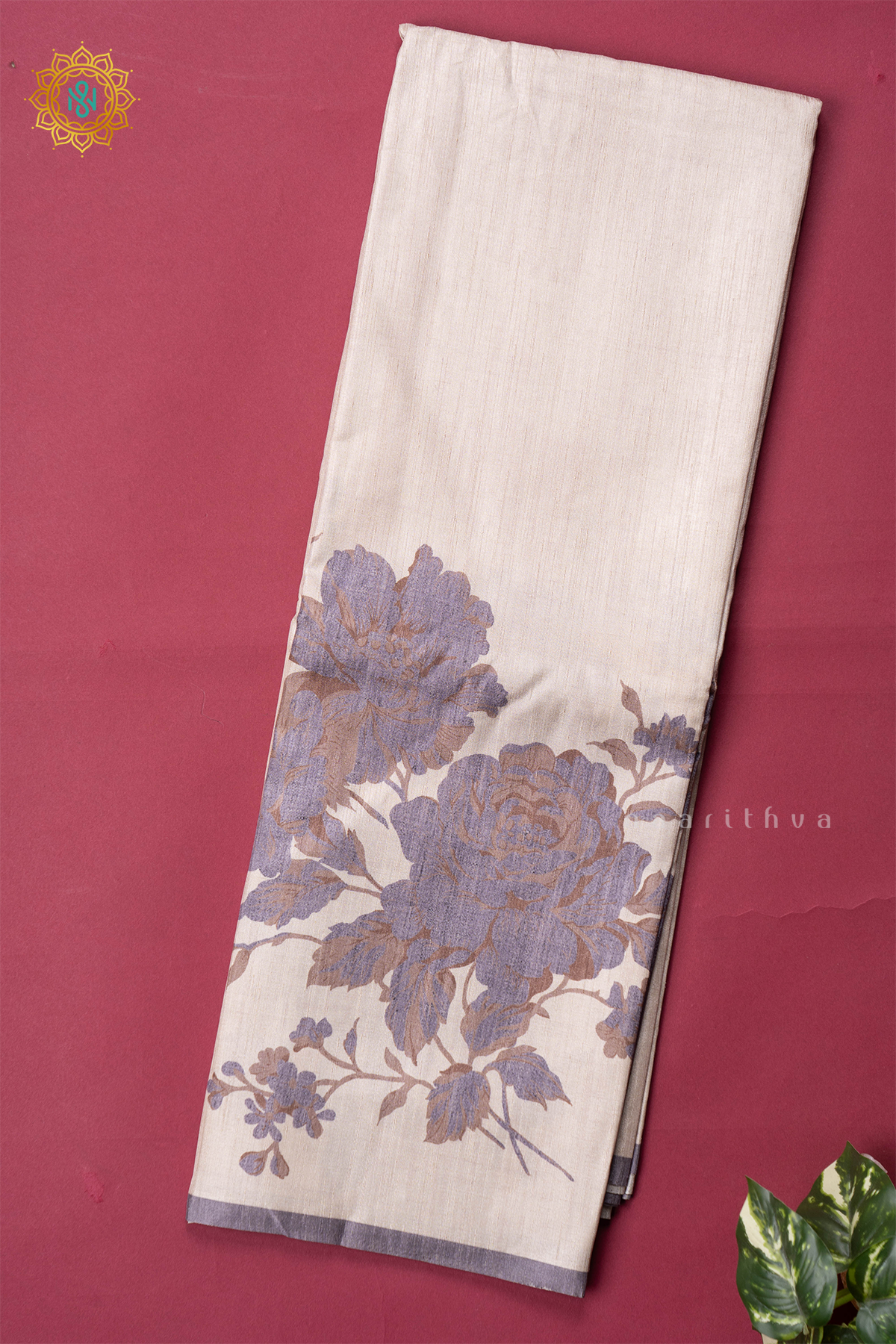 OFF WHITE WITH LAVENDER - KOTHA TUSSAR