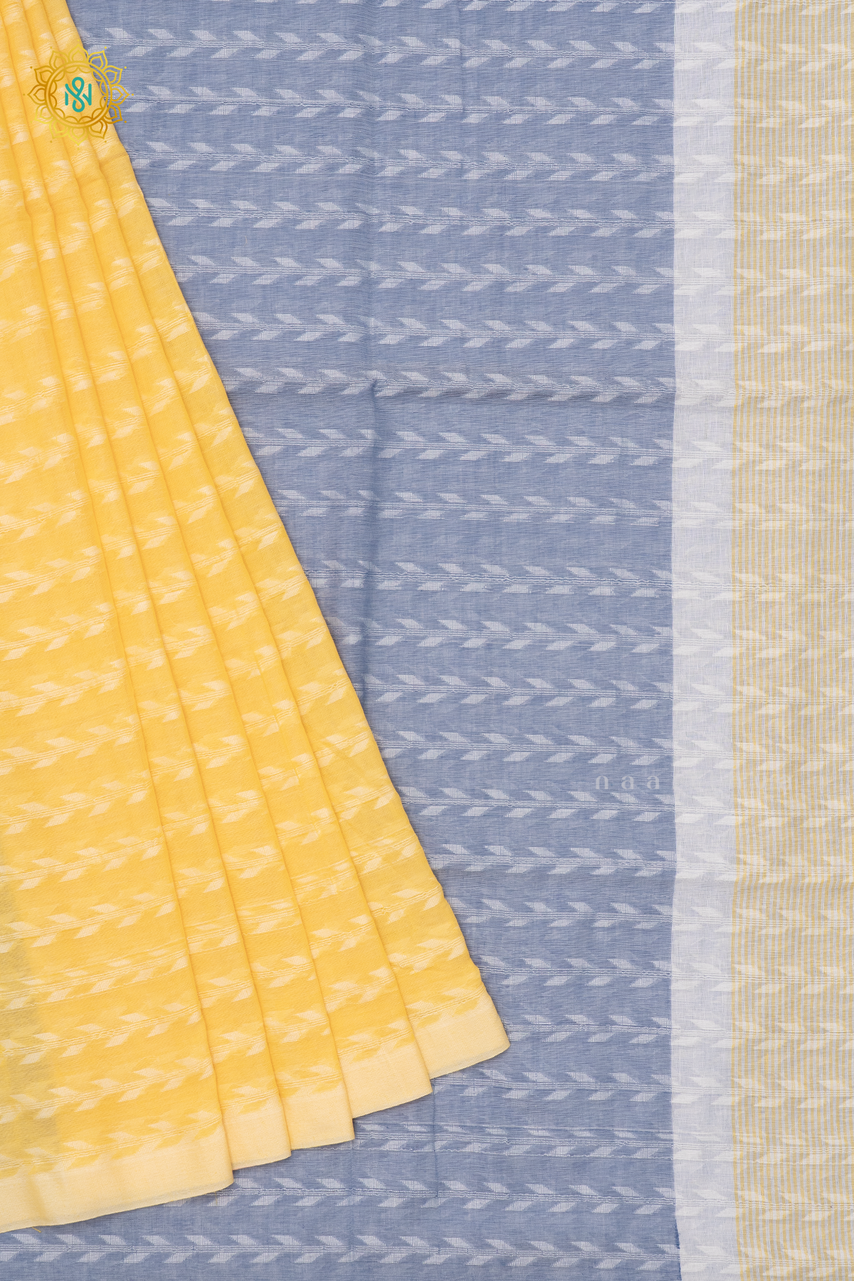 MANGO YELLOW WITH GREY - MUL COTTON