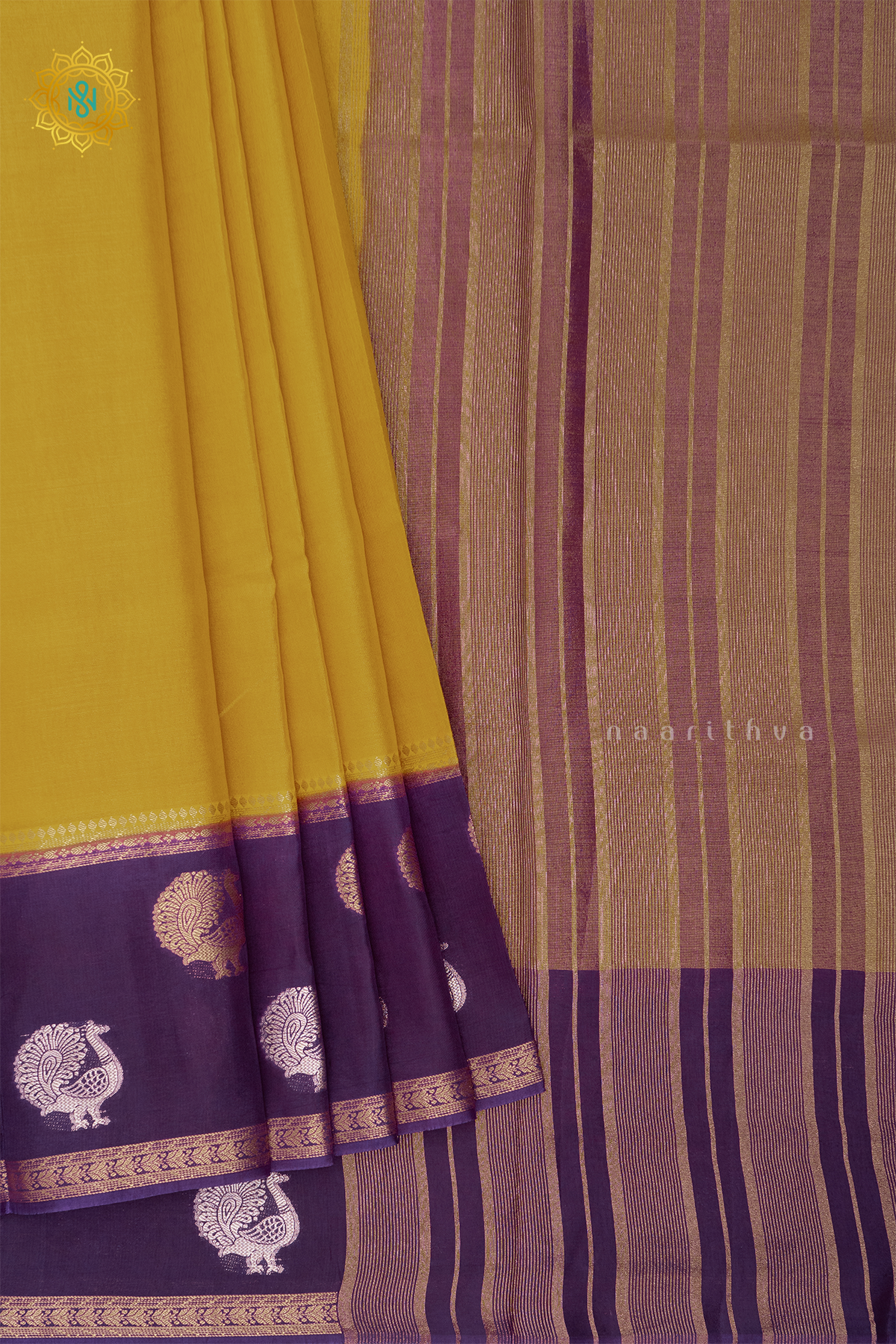MANGO YELLOW WITH PURPLE - SEMI TISSUE