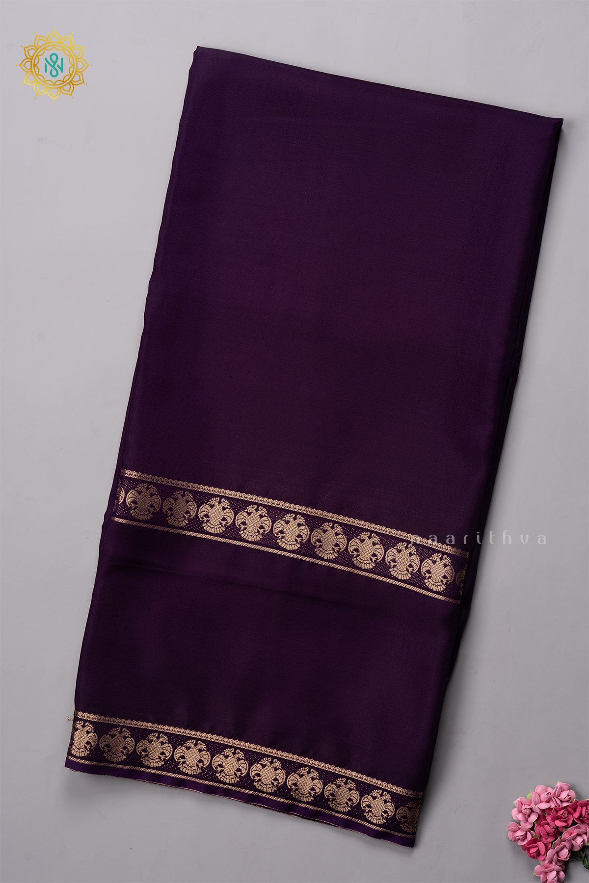 PURPLE - SEMI MYSORE CRPE SILK