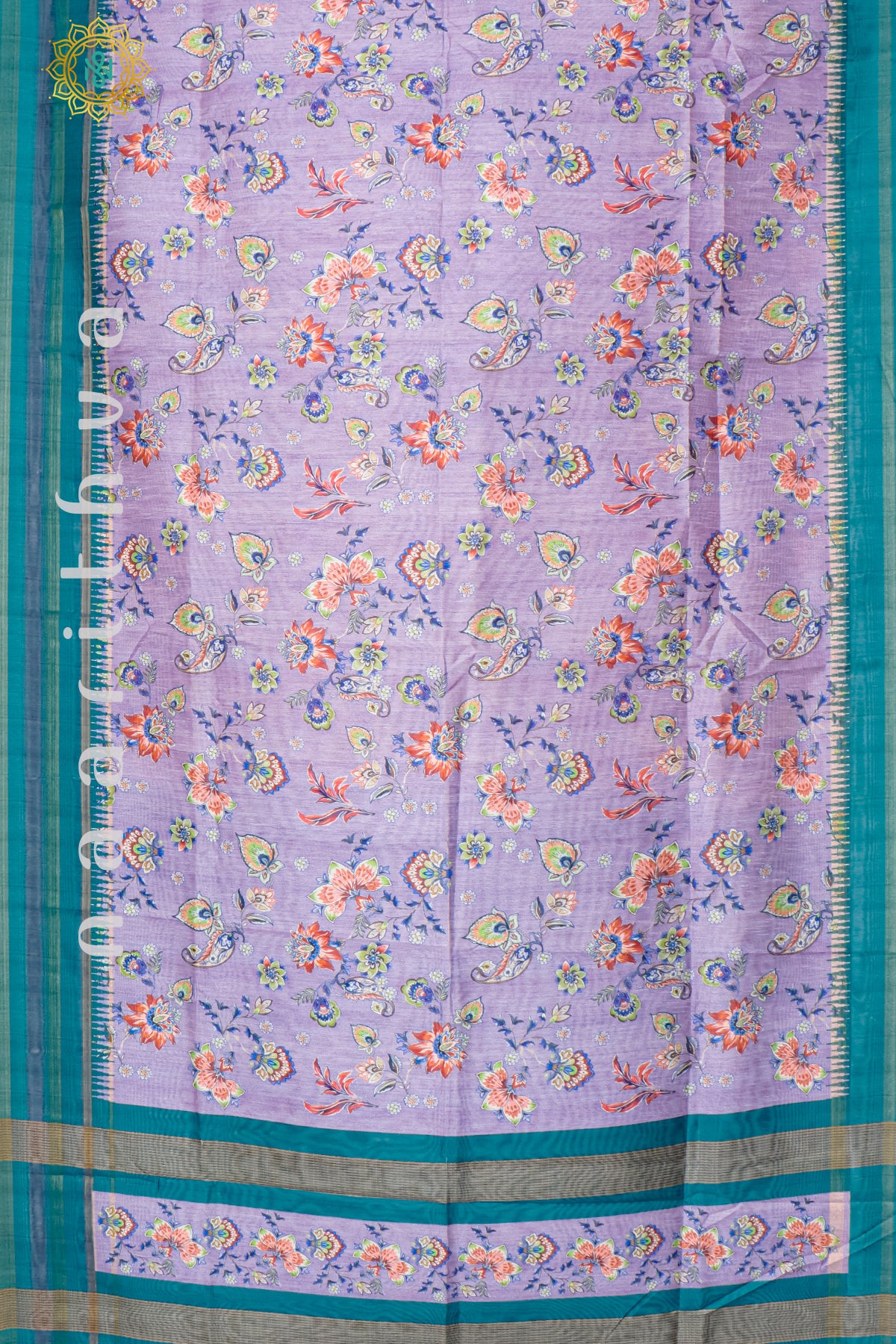 LAVENDER WITH CYAN GREEN - SEMI TUSSAR