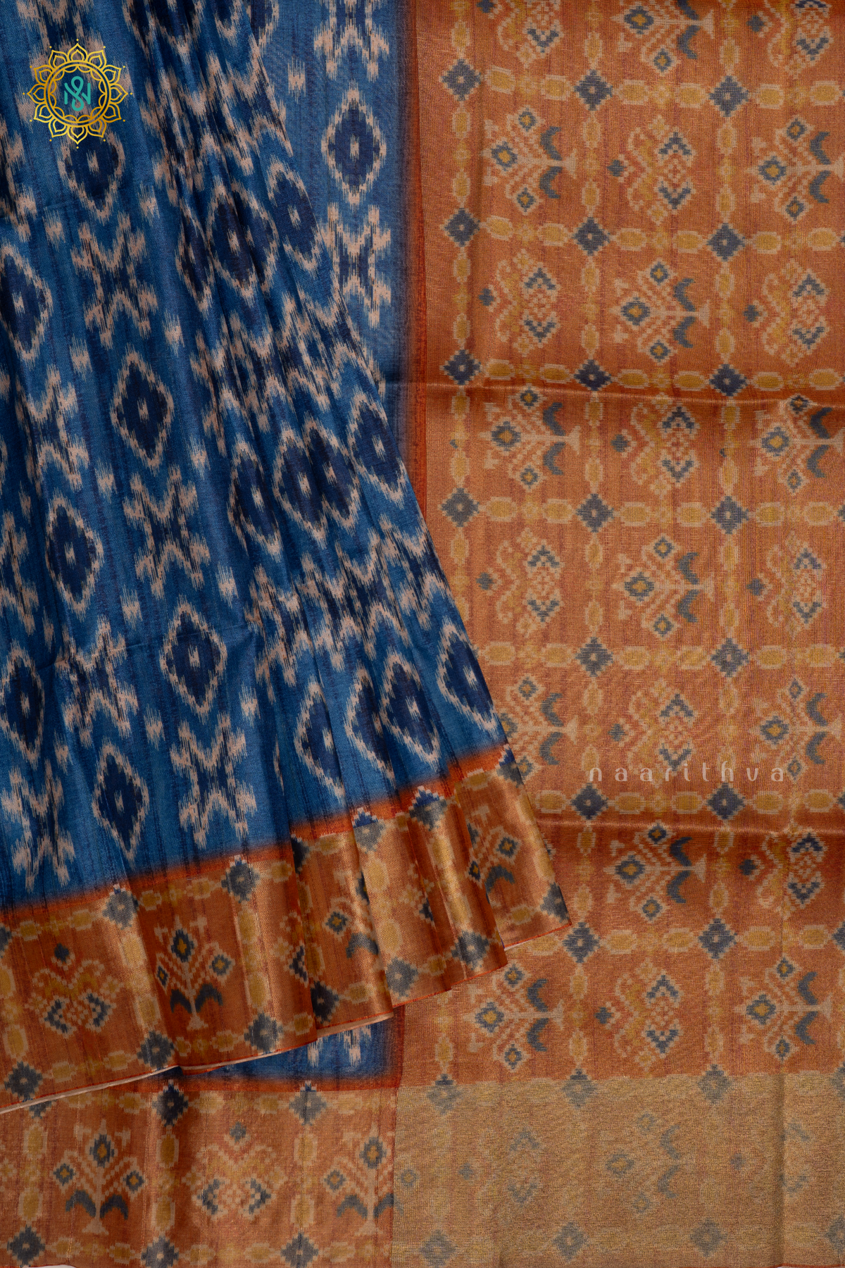 DARK BLUE WITH LIGHT ORANGE- KOTHA TUSSAR