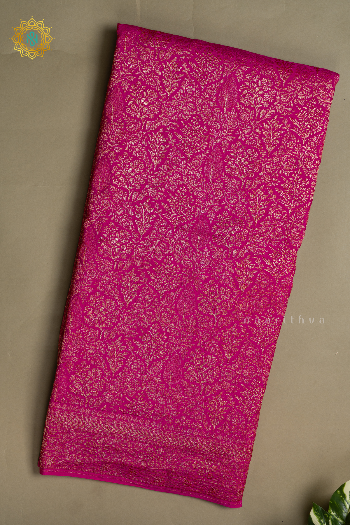 RANI PINK - PURE BANARASI CREPE