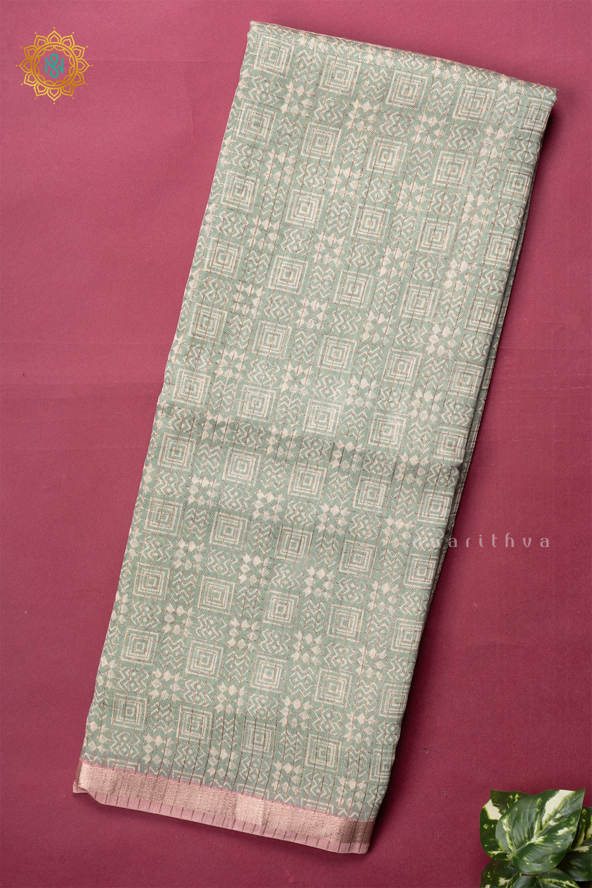PISTA GREEN WITH PEACH - BUTTER CREPE