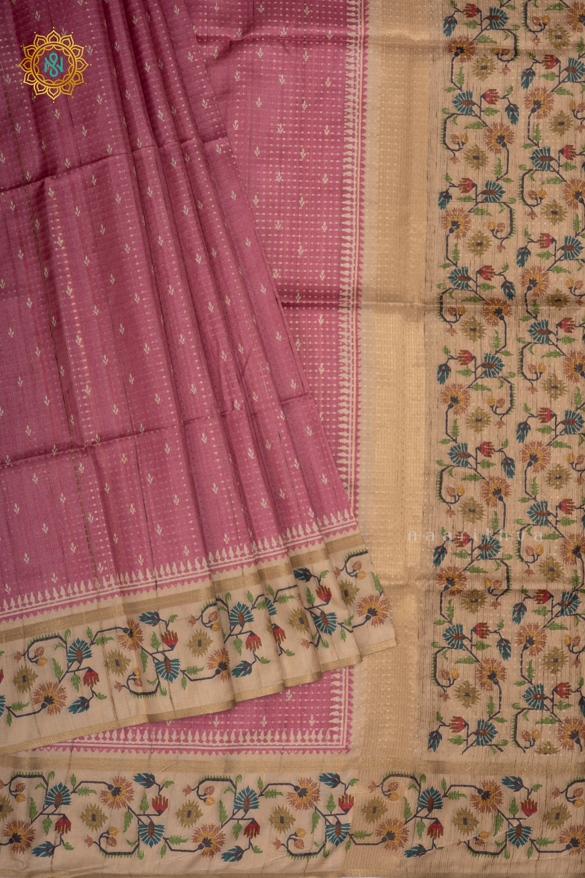 ROUGE PINK - SEMI TUSSAR SILK
