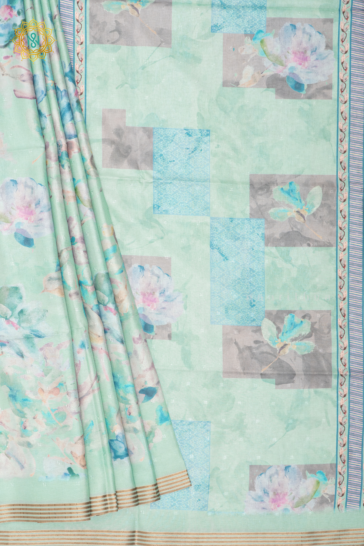 AQUA GREEN - SEMI TUSSAR SILK