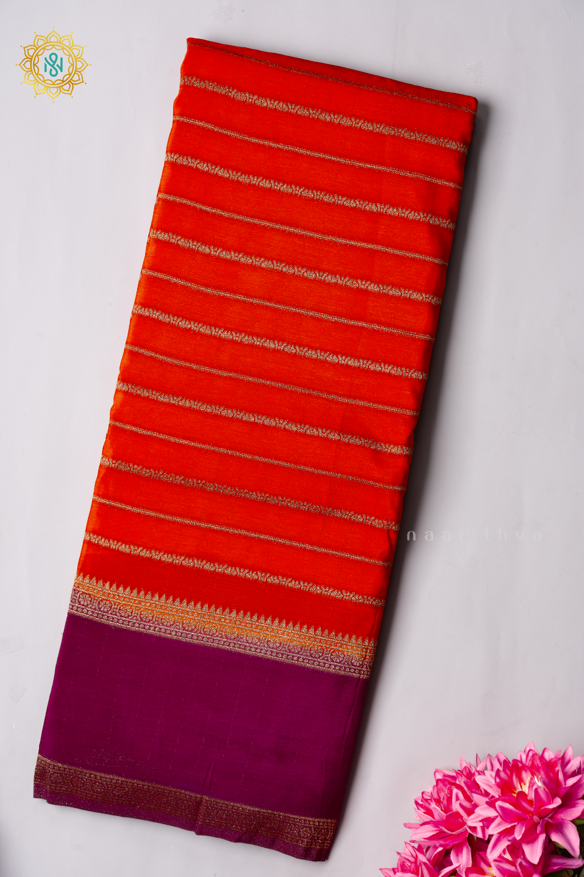 ORANGE WITH WINE - SEMI CREPE GEORGETTE