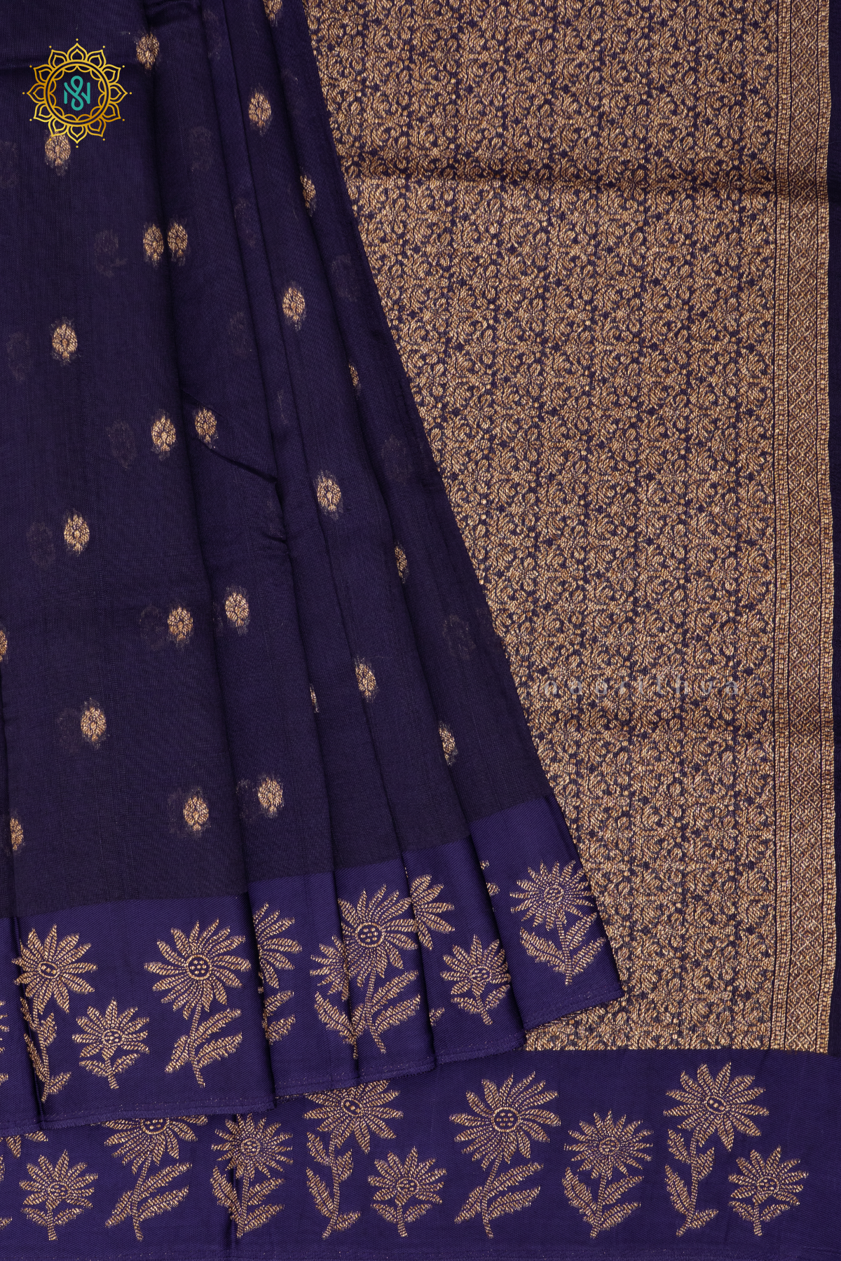 NAVY BLUE - SEMI TUSSAR SILK