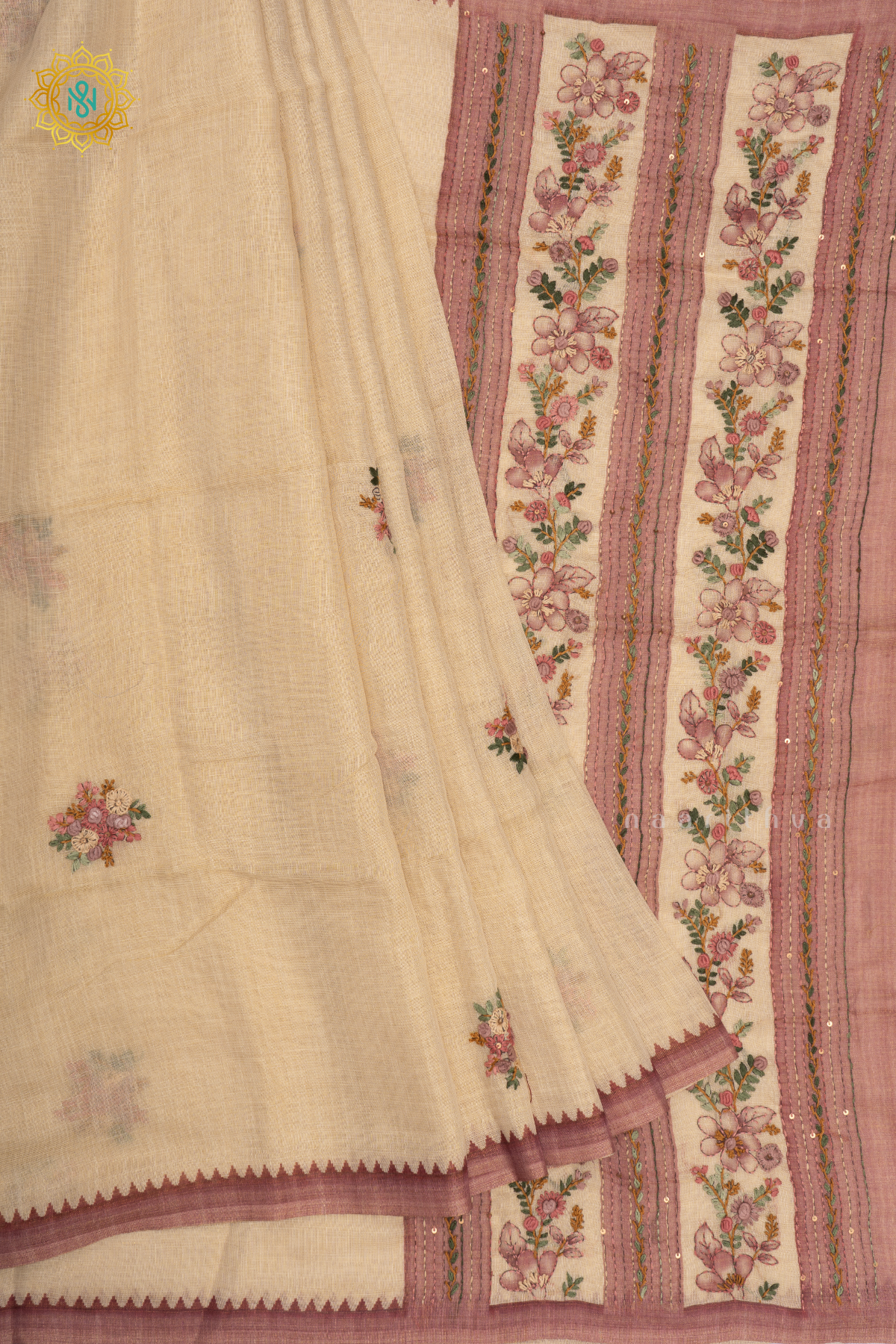 WHITE WITH LIGHT PINK - LINEN TISSUE